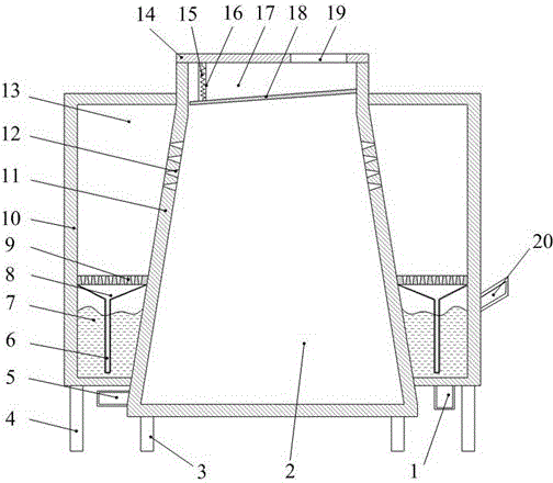 A pulping equipment with material-liquid separation and secondary air vortex crushing