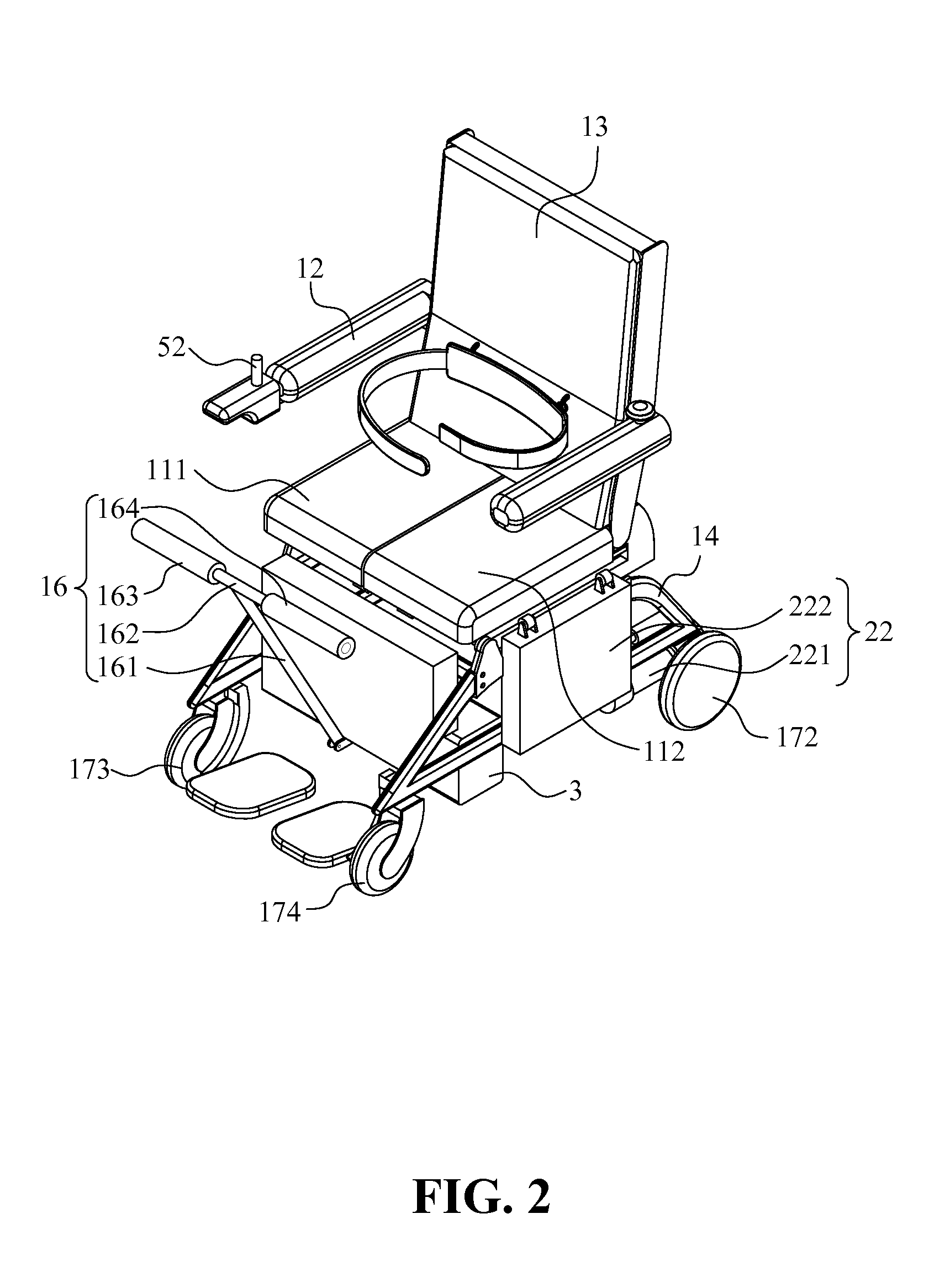 Self operable wheelchair