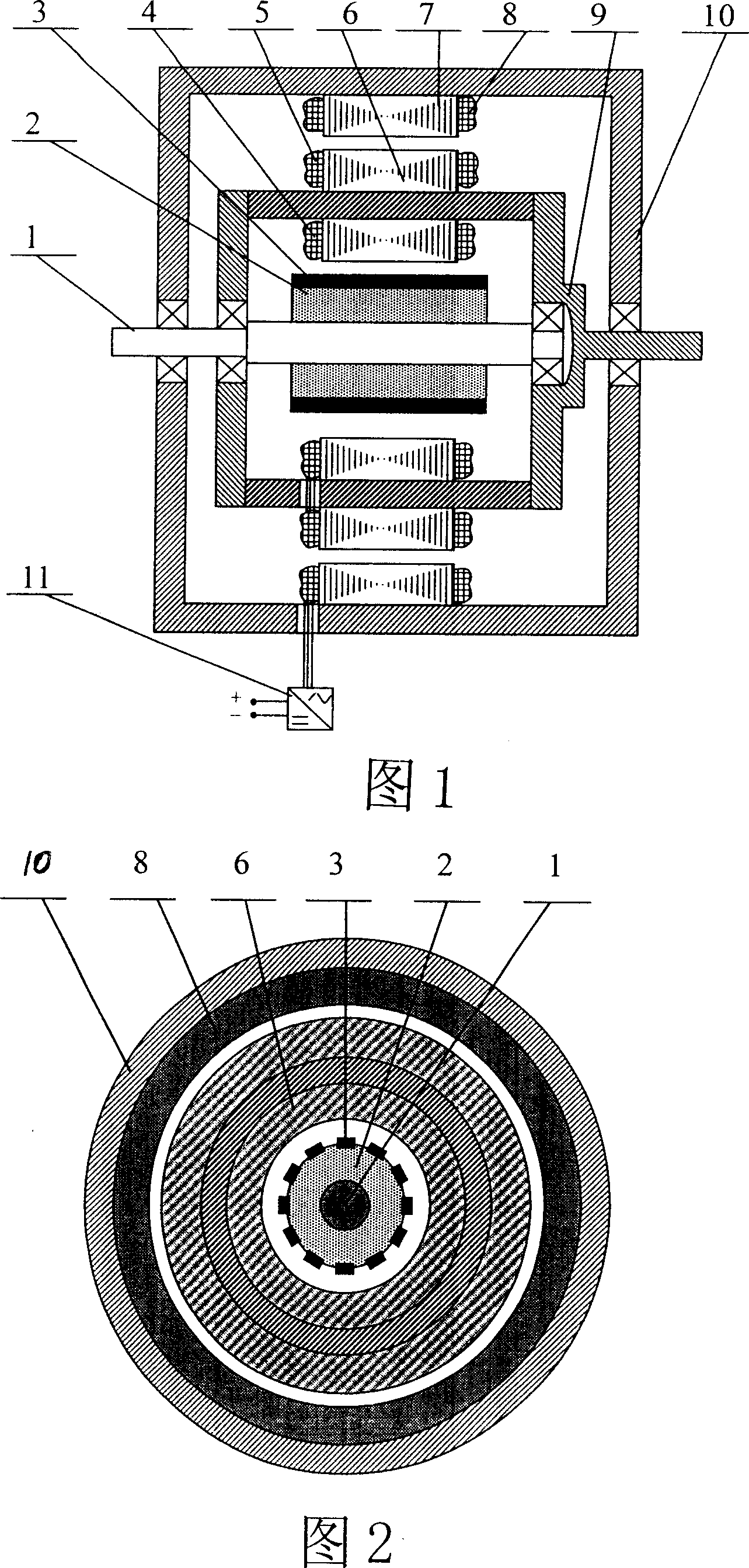 Brushless double-rotor machine