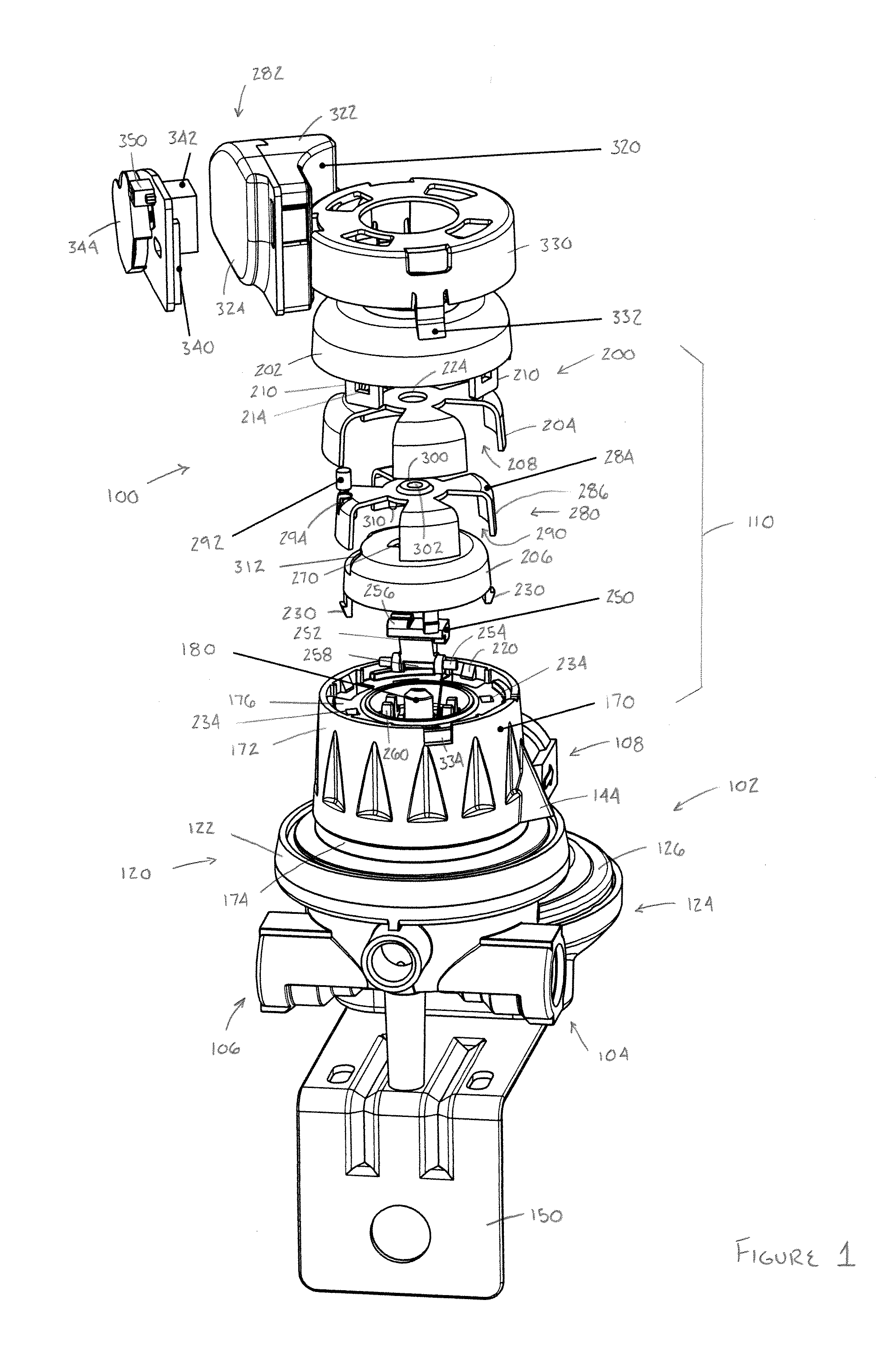 Automatic switching valve with alarm