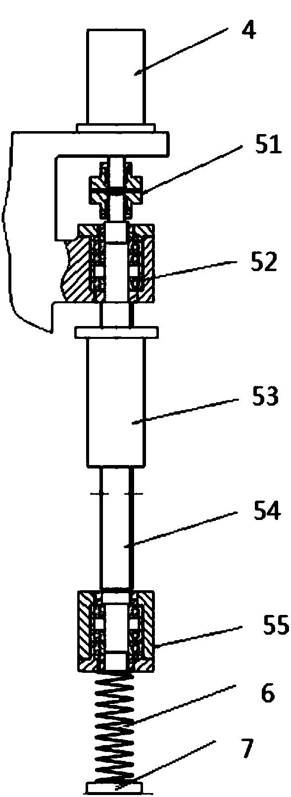 Lead-screw-driving-based radial alternating load loading device for bearing testing machine