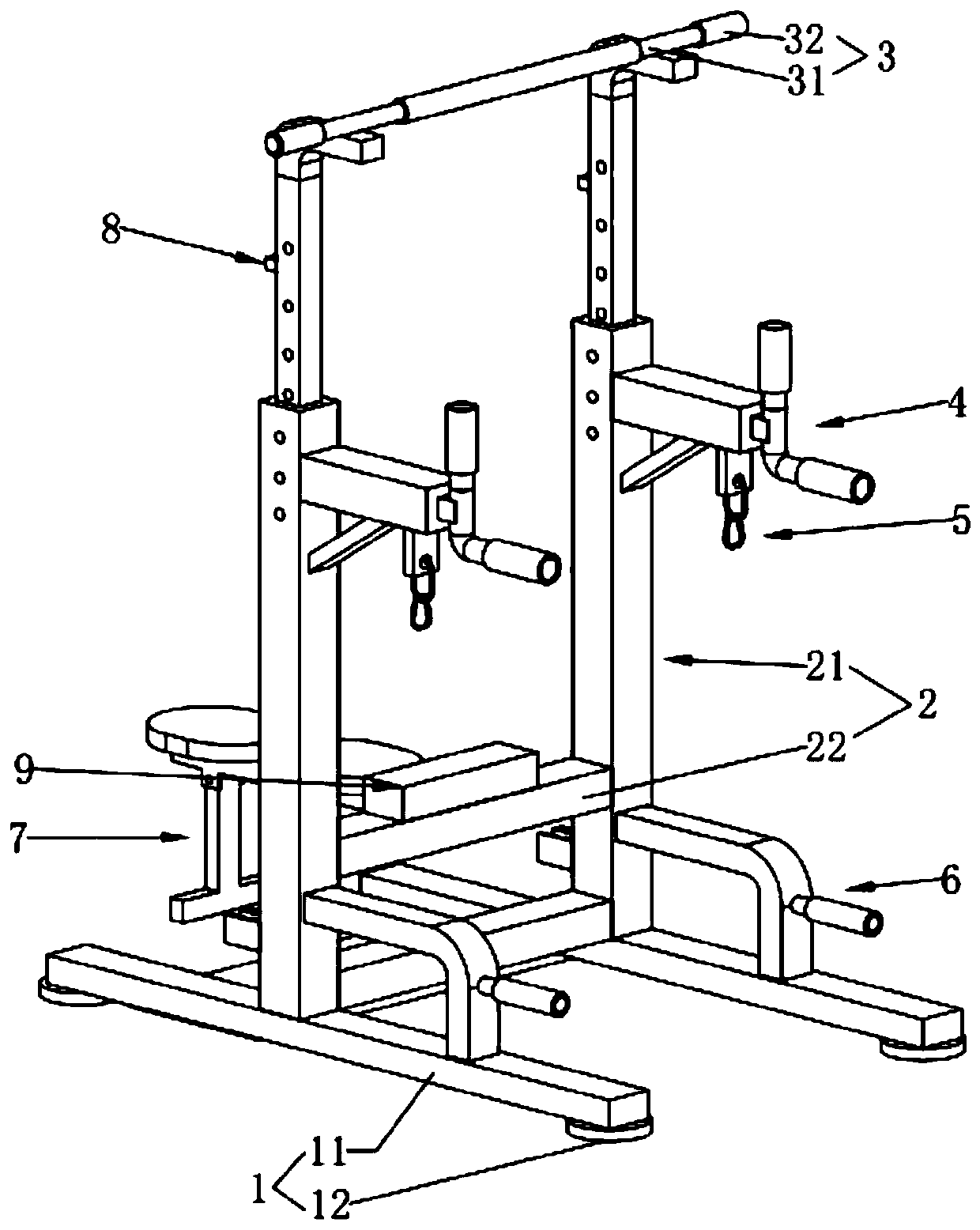 Comprehensive fitness training frame