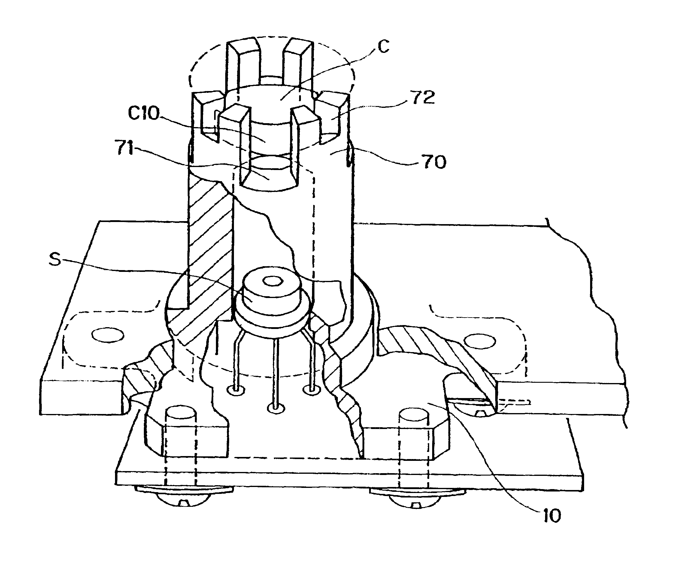 Laser device and lens position adjustment method in the laser device