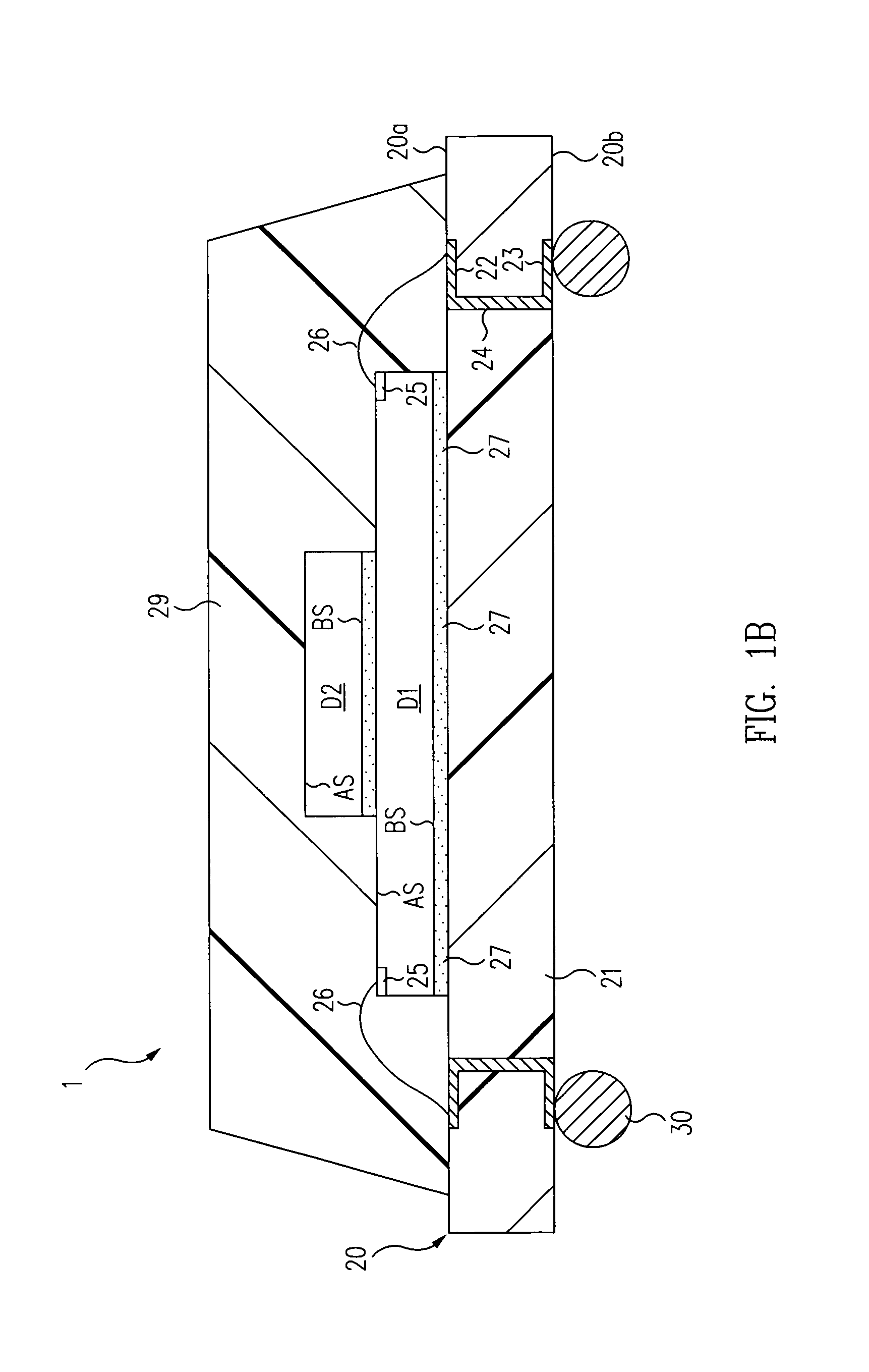 Stacked-die extension support structure and method thereof