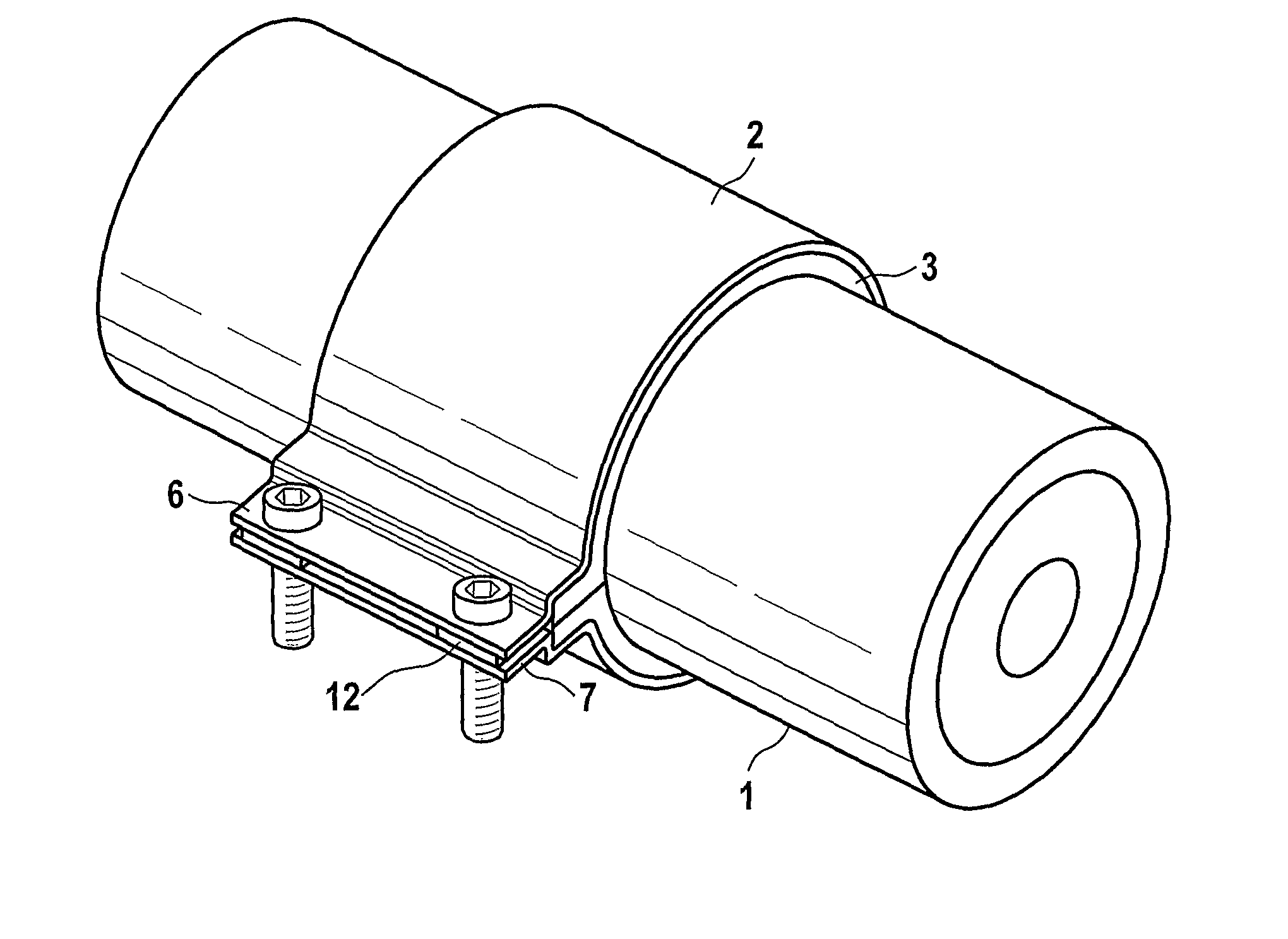 Device for electrically conductive contacting a pipe