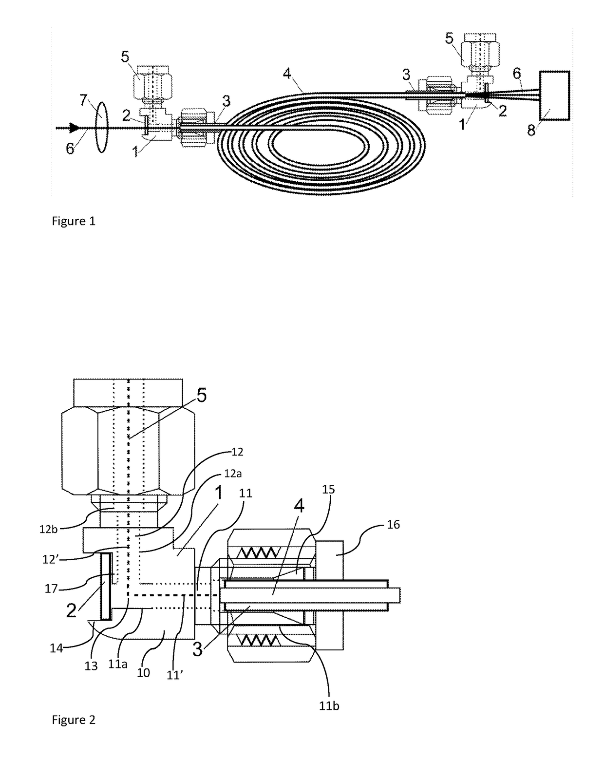 Hollow fibre waveguide gas cells