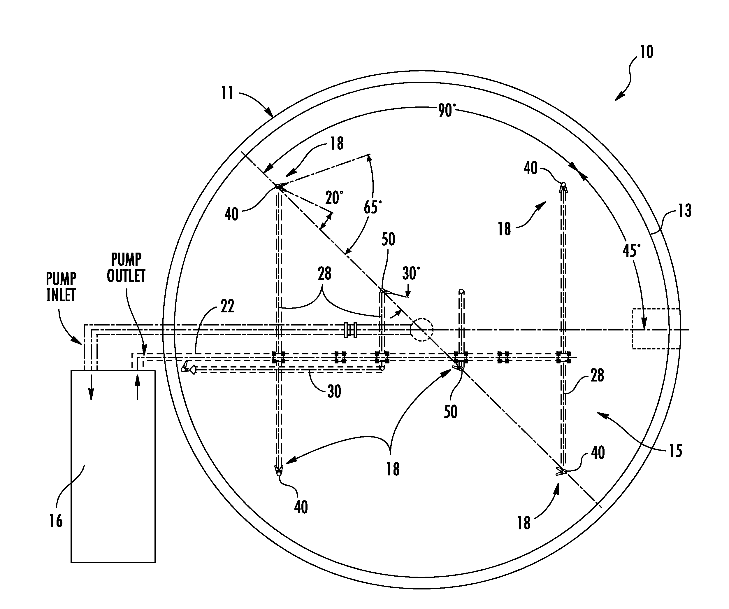 System Having Foam Busting Nozzle and Sub-Surface Mixing Nozzle