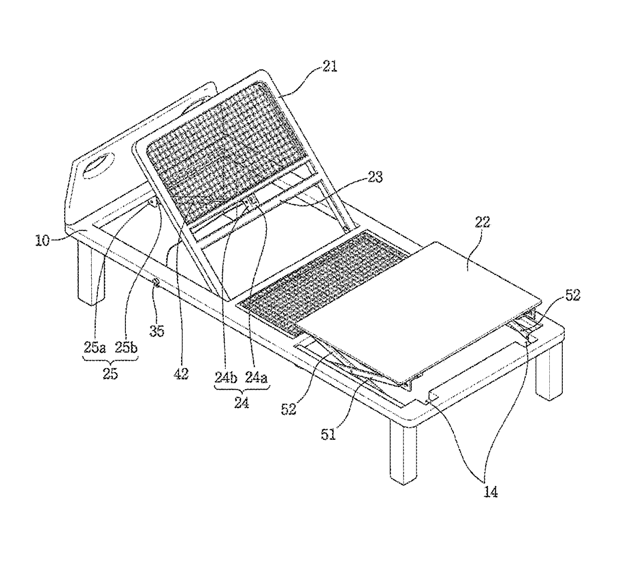 Height-adjustable bed