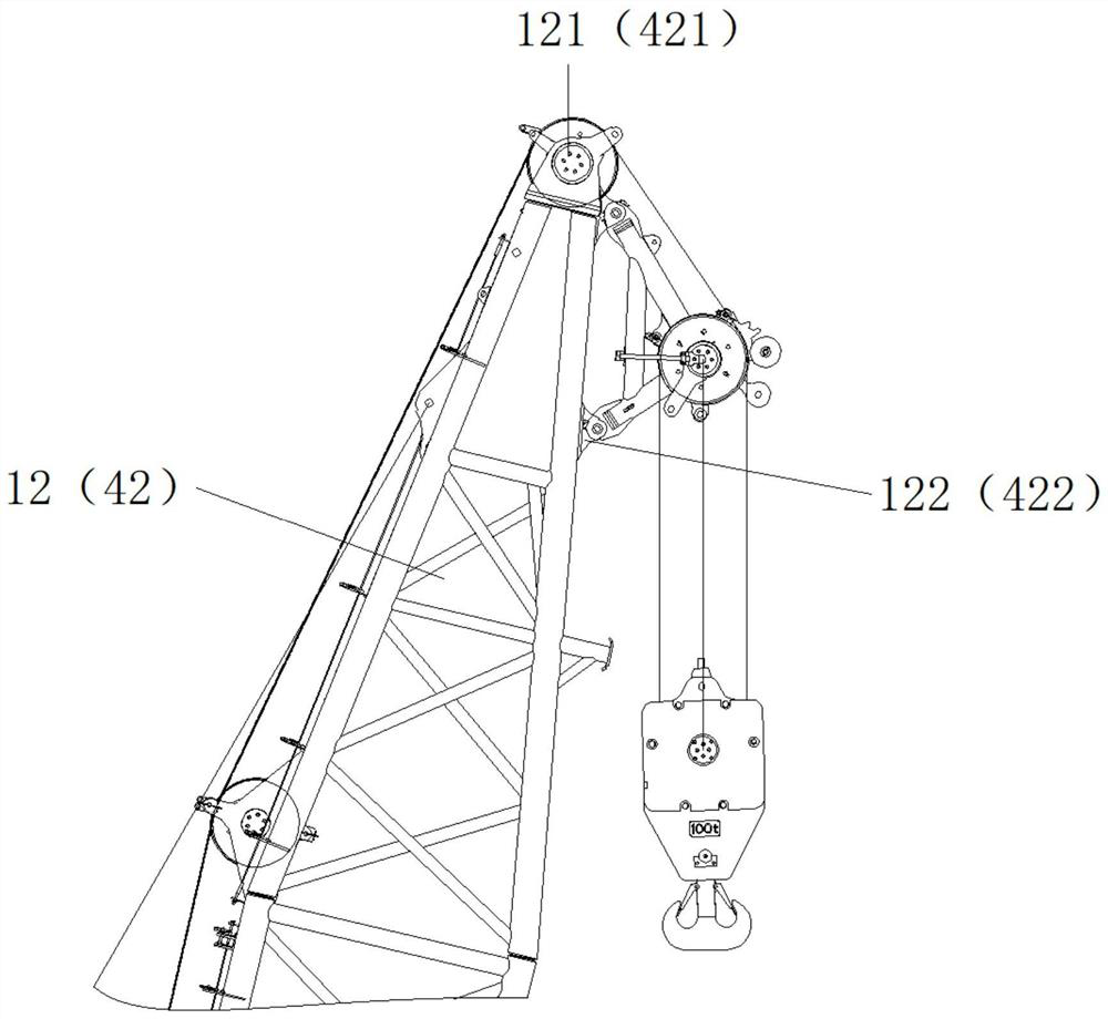 General combination method for super-lift mast, crane and boom