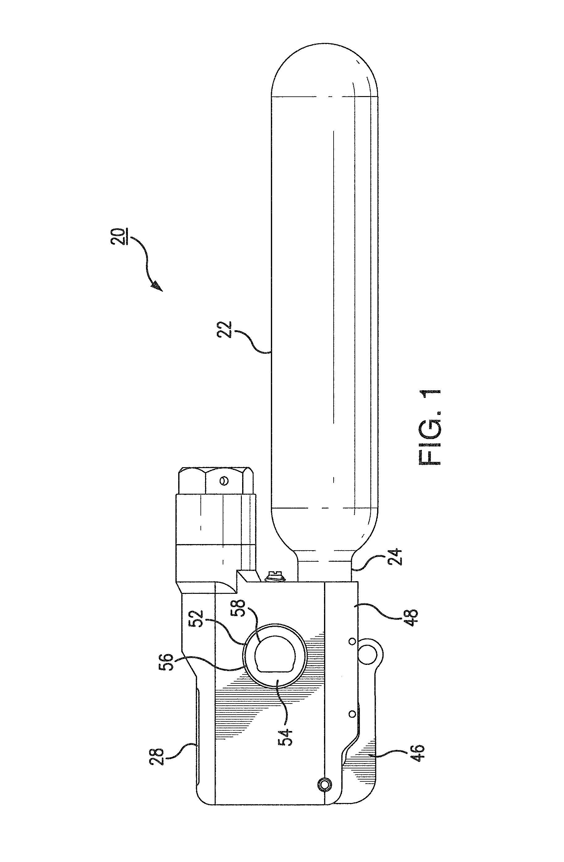 Water actuated pressurized gas release device