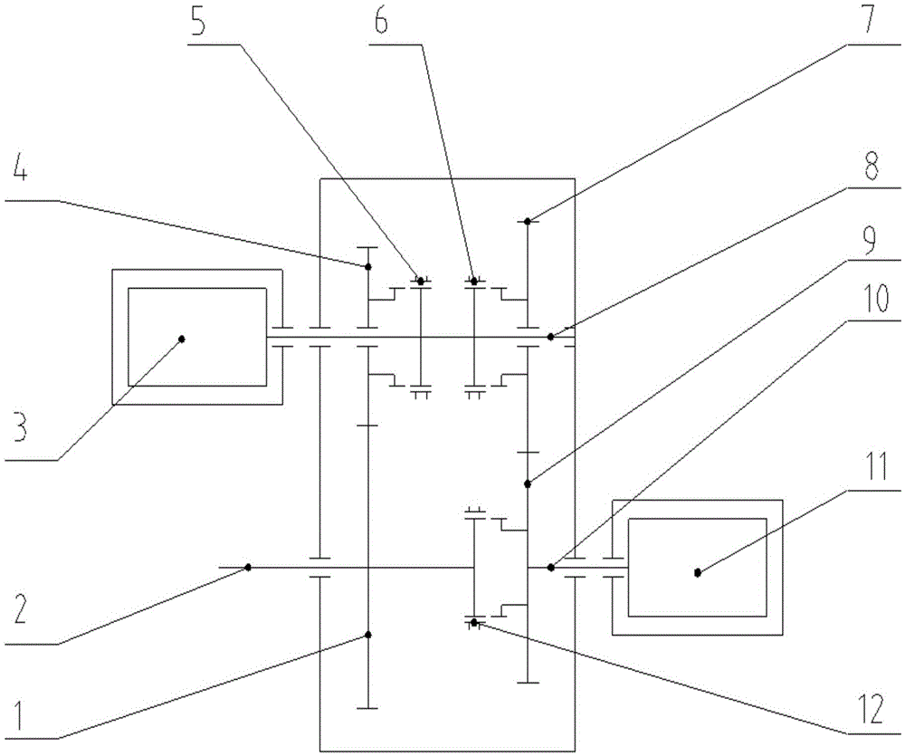 Dual-motor transmission for electric vehicles and shift control method thereof