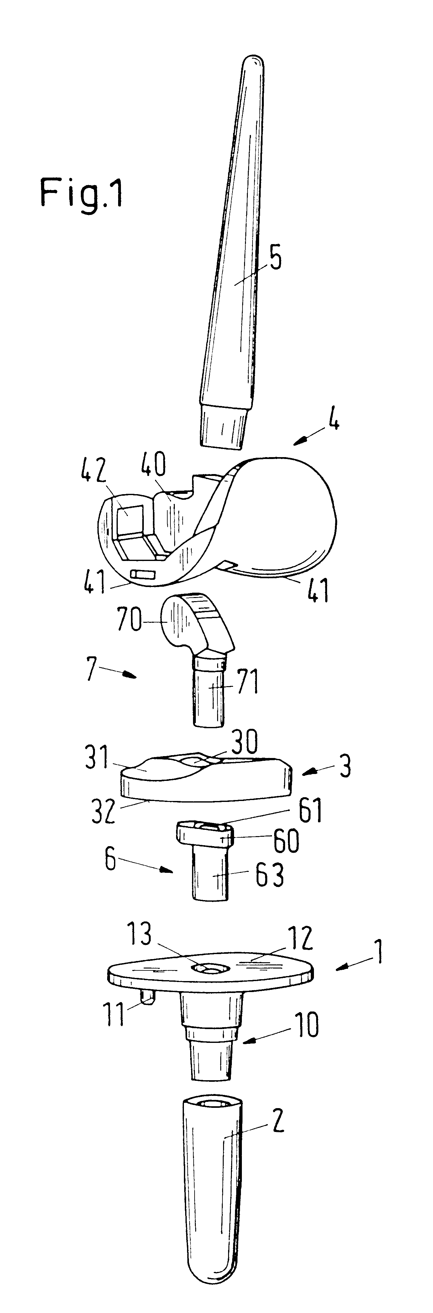 Kit for a knee joint prosthesis