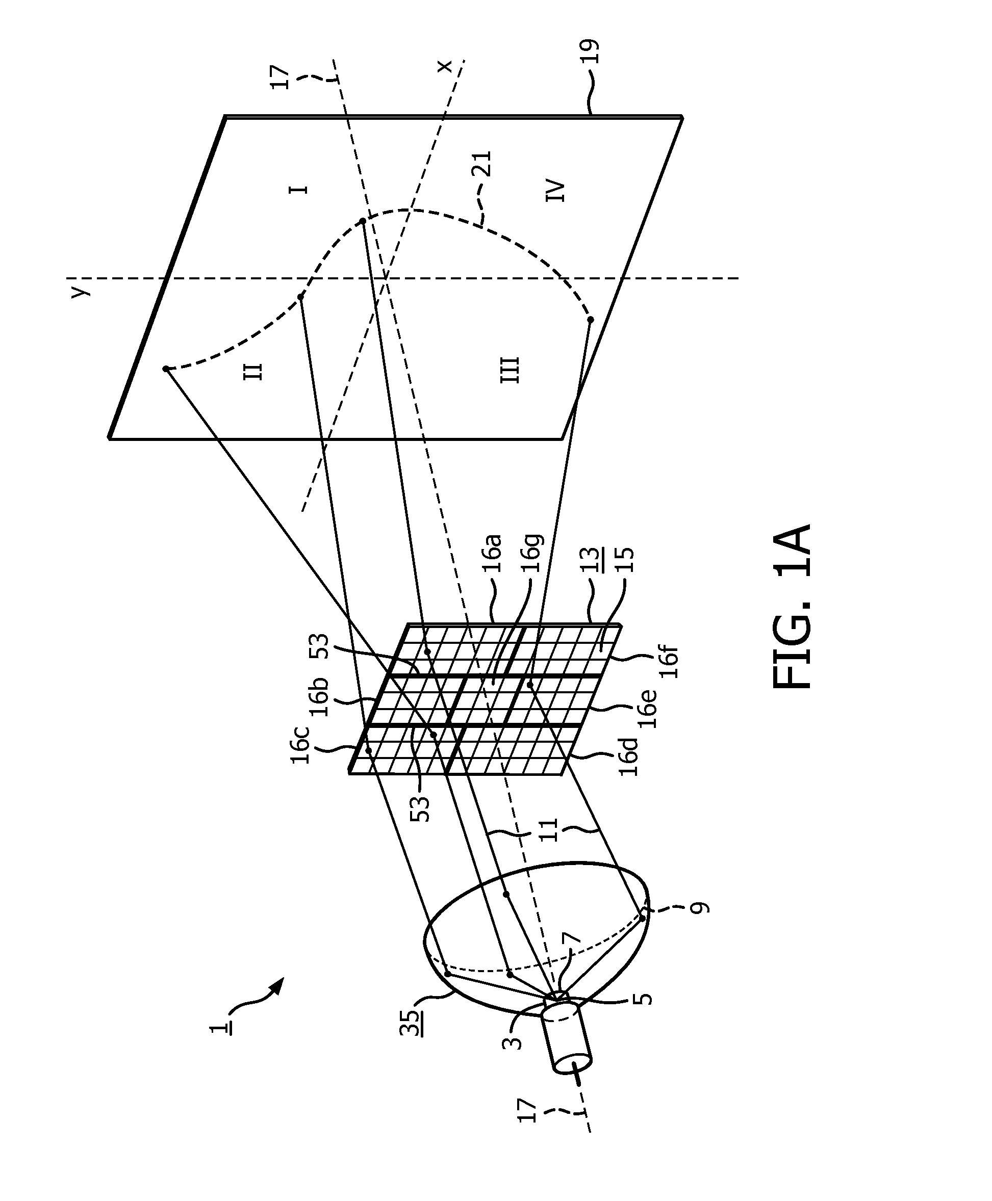 Lighting device, lens, system and method