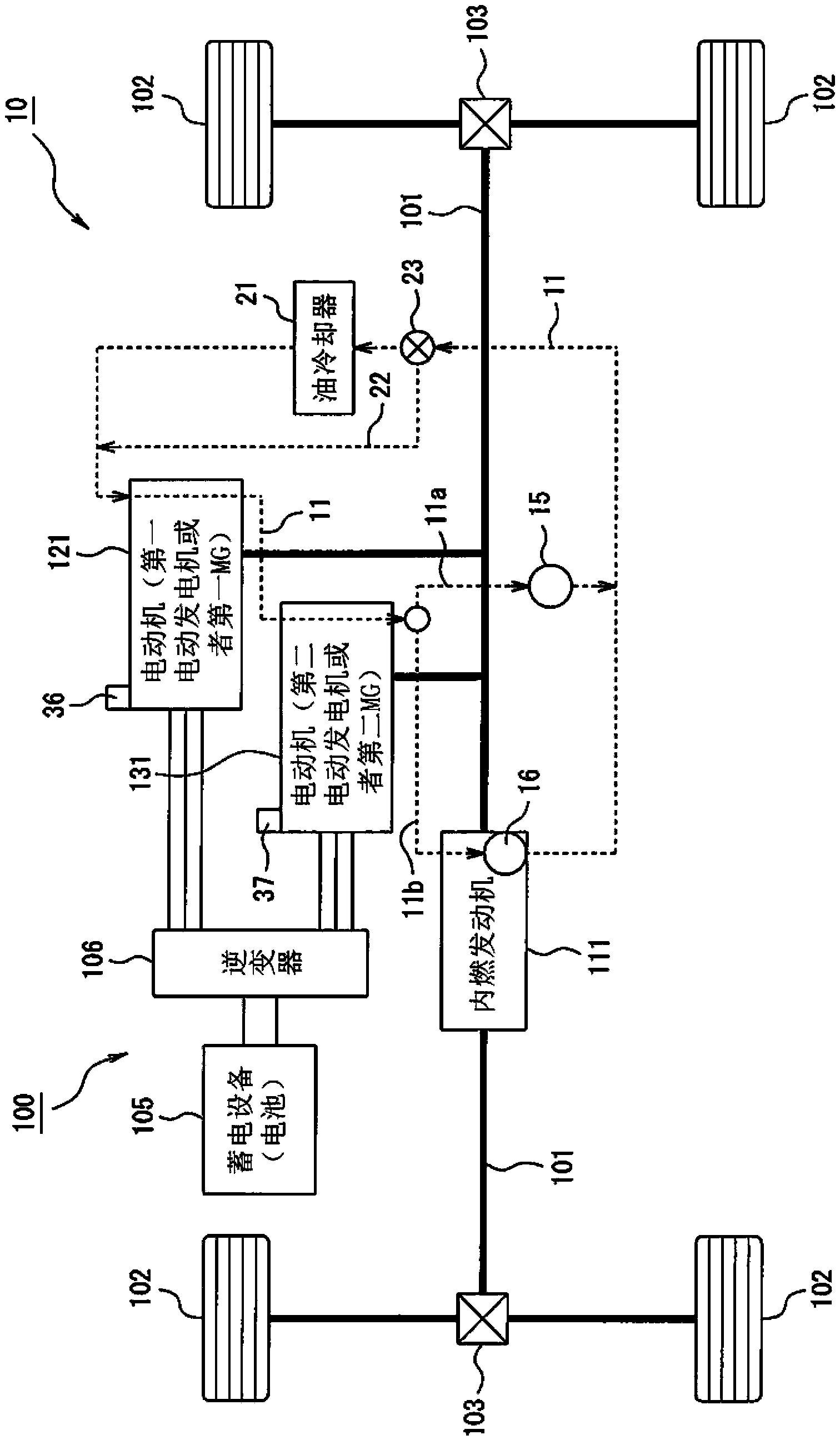 Oil circulation system for electric motor in a hybrid electric vehicle