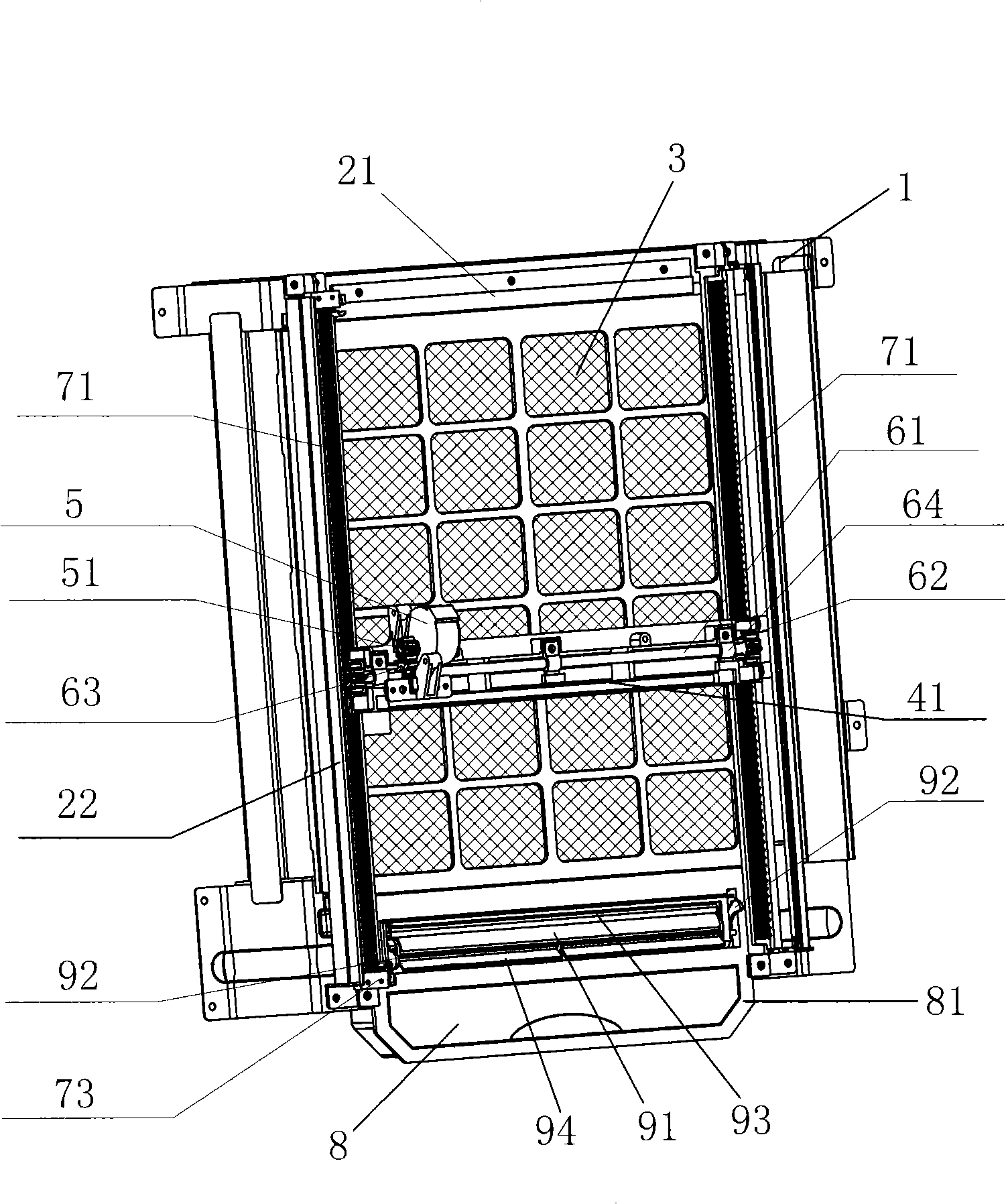 Air conditioner filter screen self-cleaning device