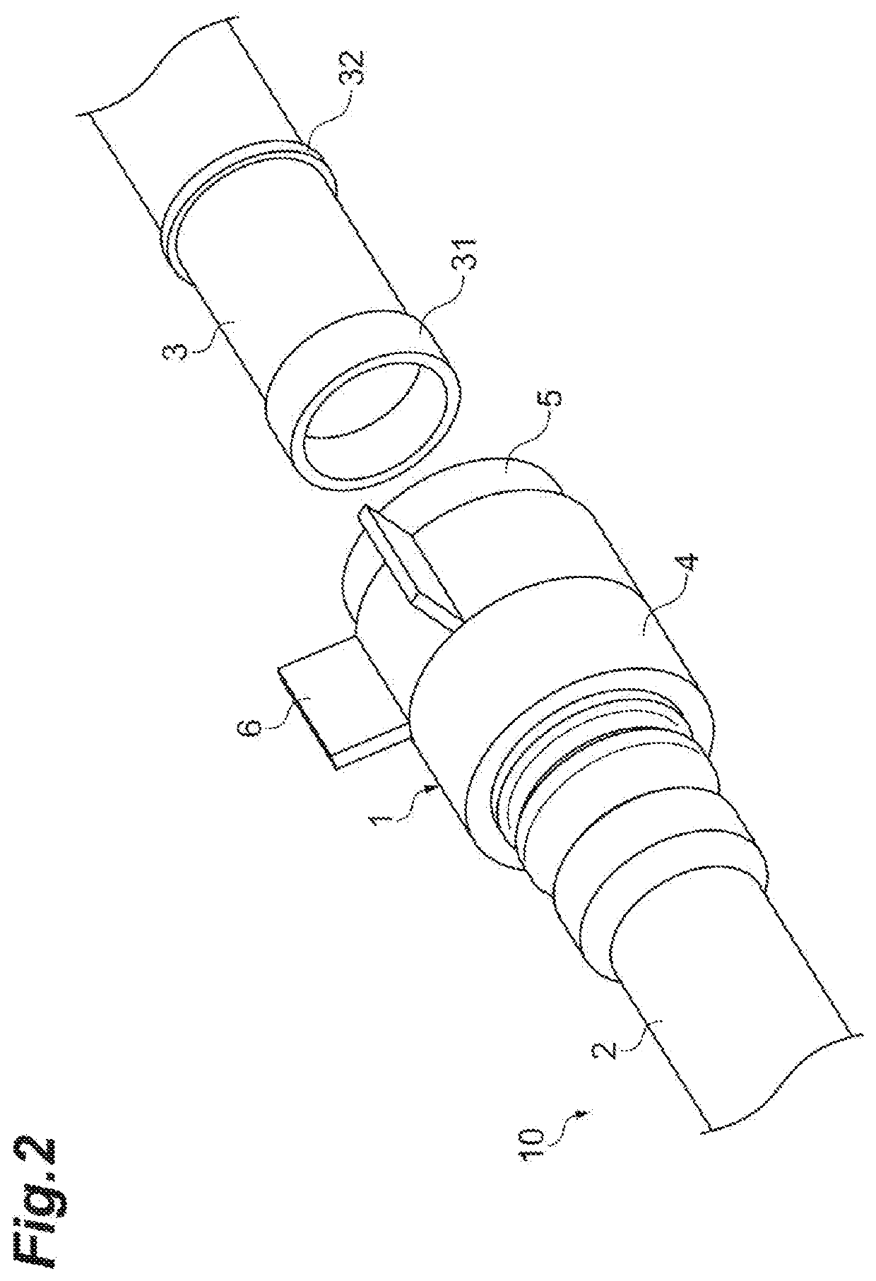 Piping joint and resin tube assembly