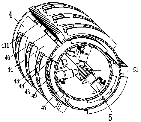 Shakeout treatment equipment and casting shakeout treatment process for hollow castings after pouring and cooling