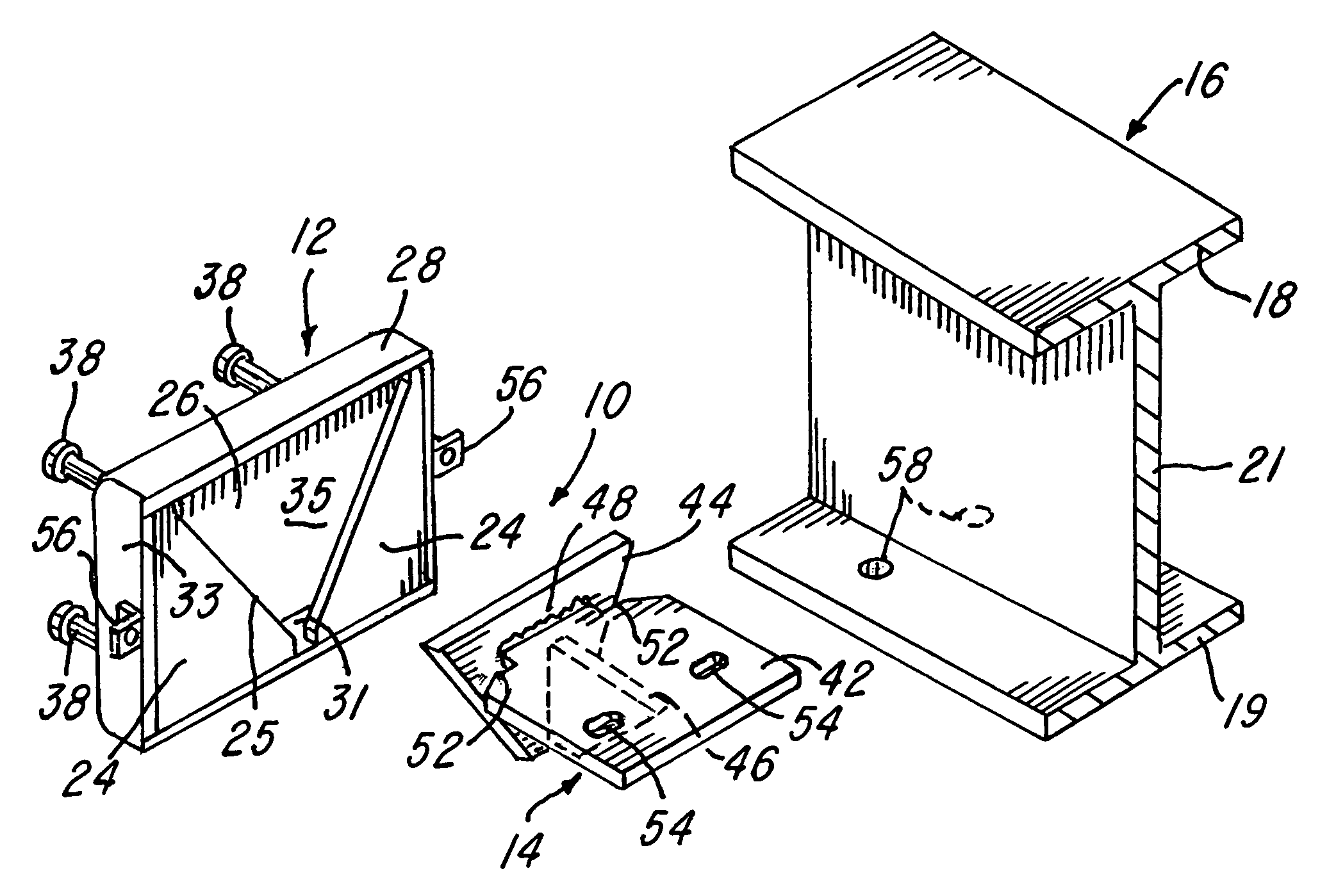 Connector system for securing an end portion of a steel structural member to a vertical cast concrete member
