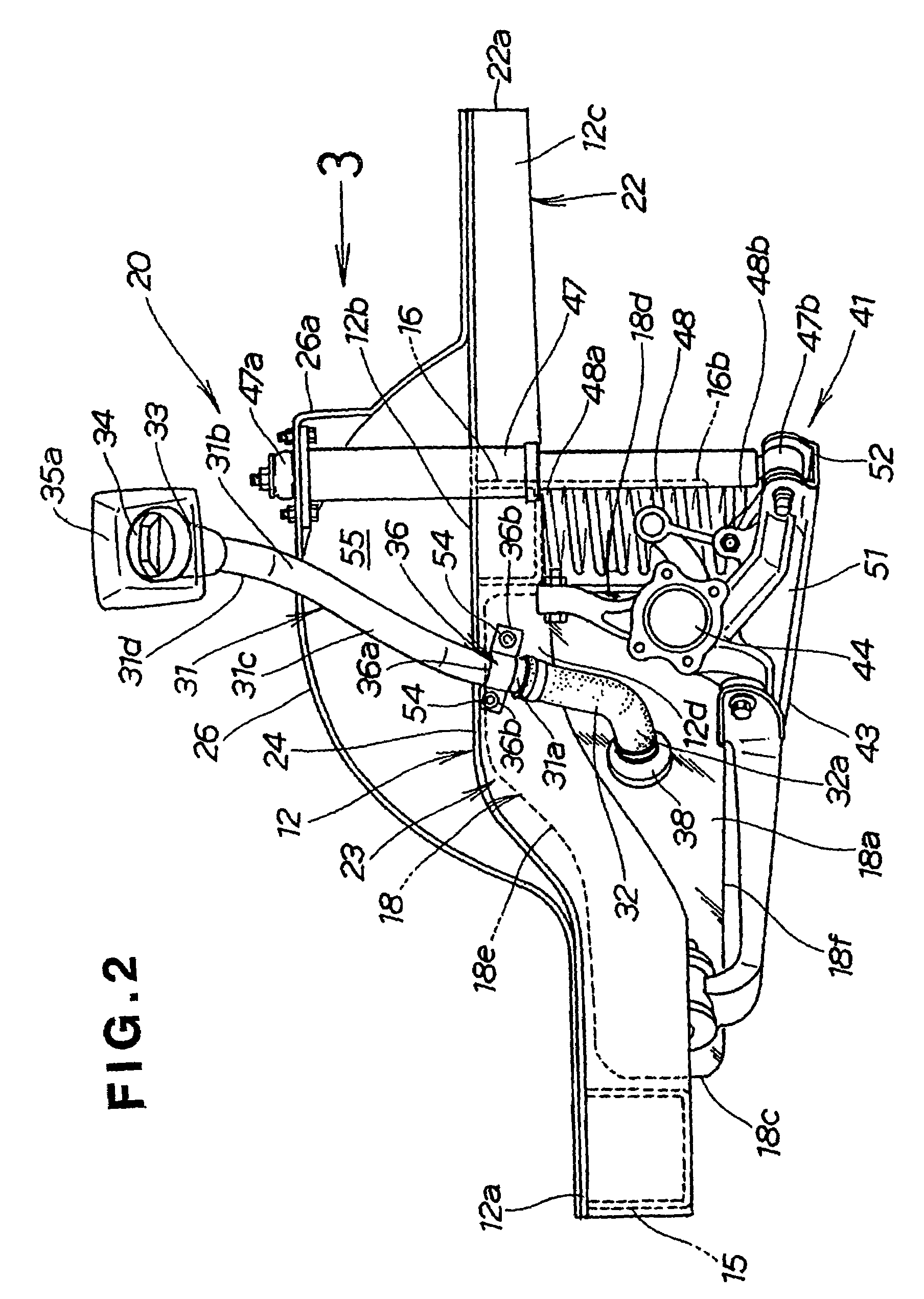 Filler pipe arranging structure for vehicle