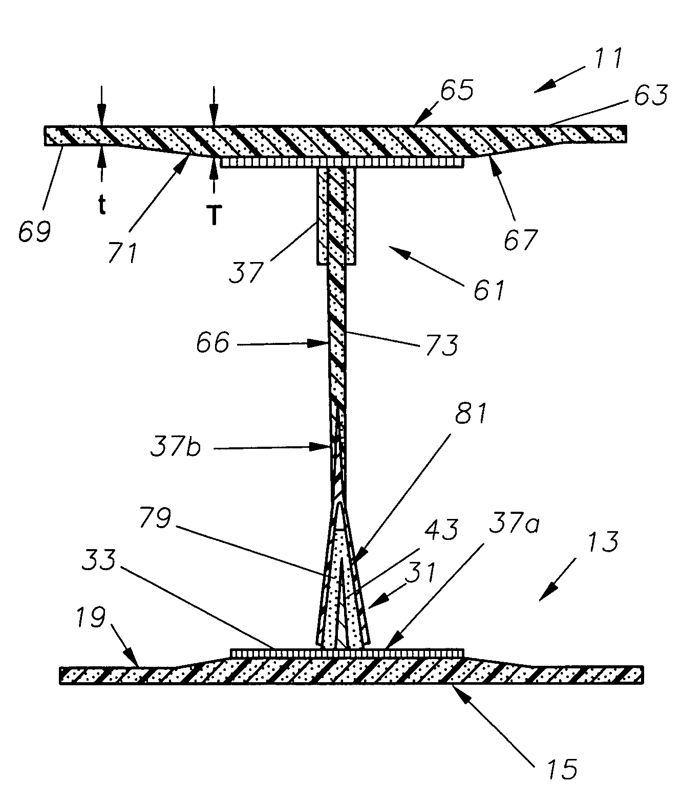 Apparatus, system, and method of joining structural components with a tapered tension bond joint