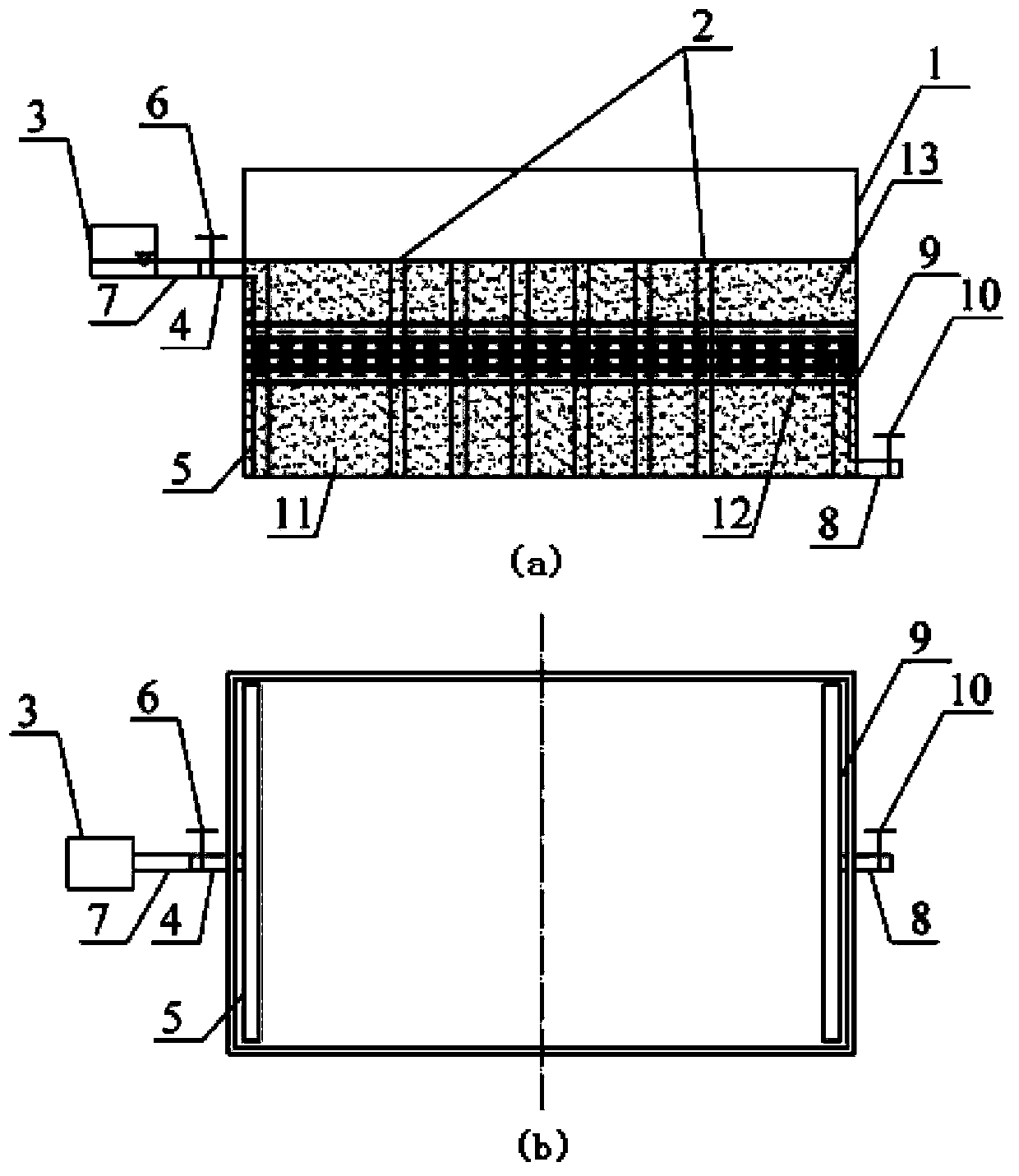 Laboratory simulation test method for researching underground water seepage obstruction caused by pile foundation