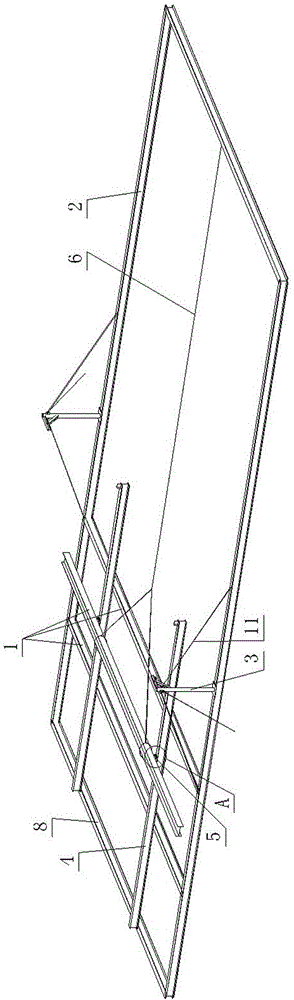 Construction method and construction device for installing connecting beams on frame steel structure