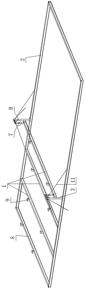 Construction method and construction device for installing connecting beams on frame steel structure