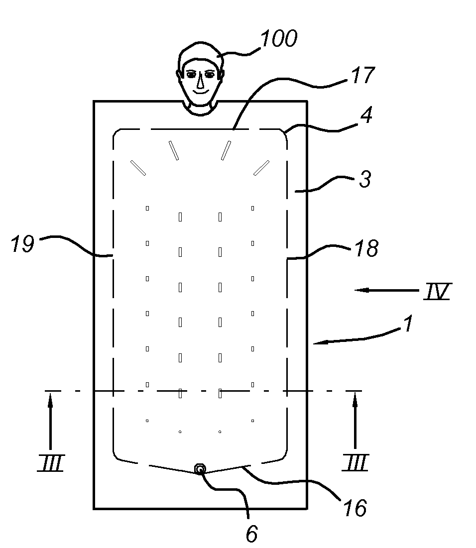Device for conveying air to a person