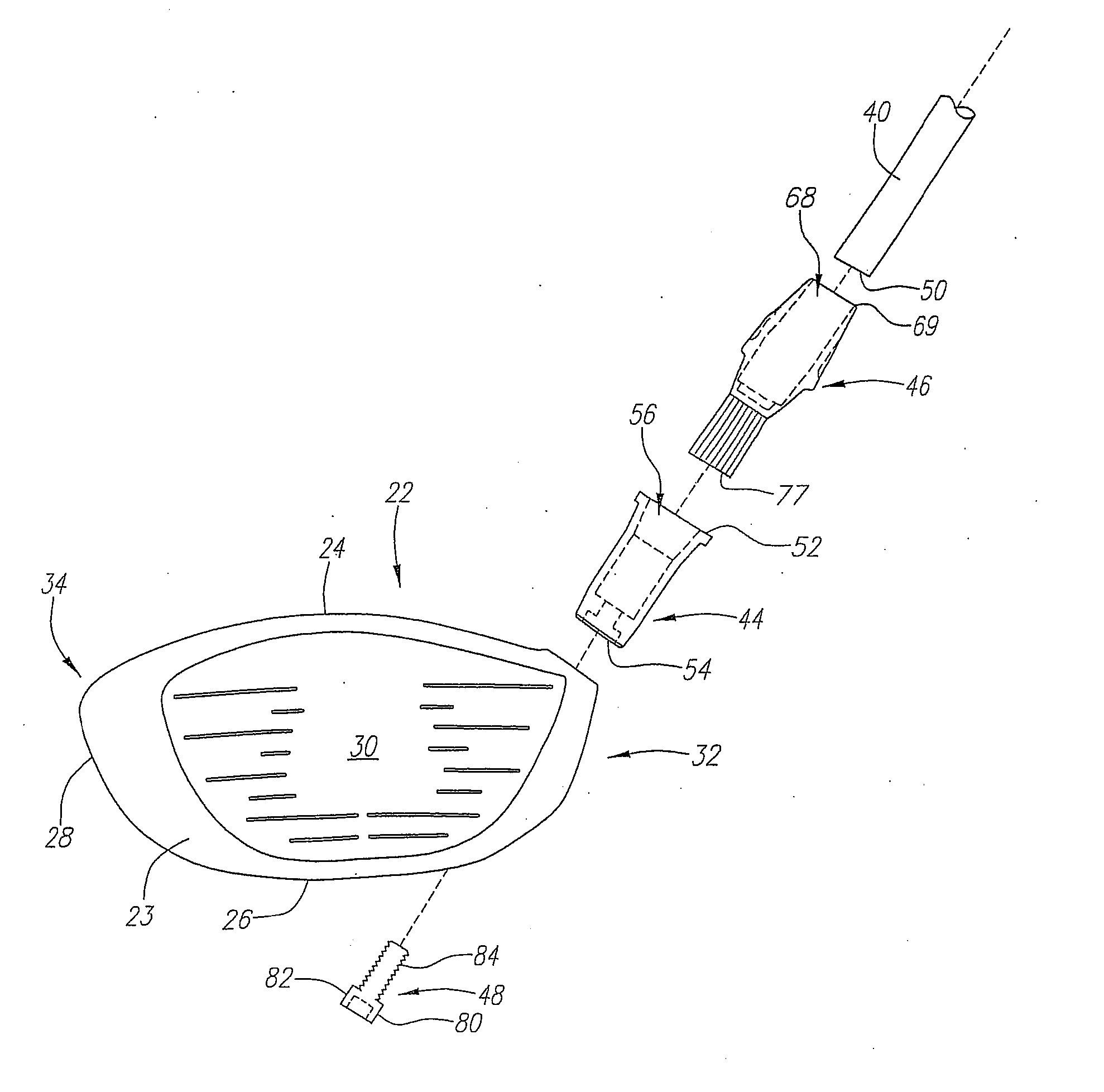 Iron-Type Golf Club with Interchangeable Head-Shaft Connection