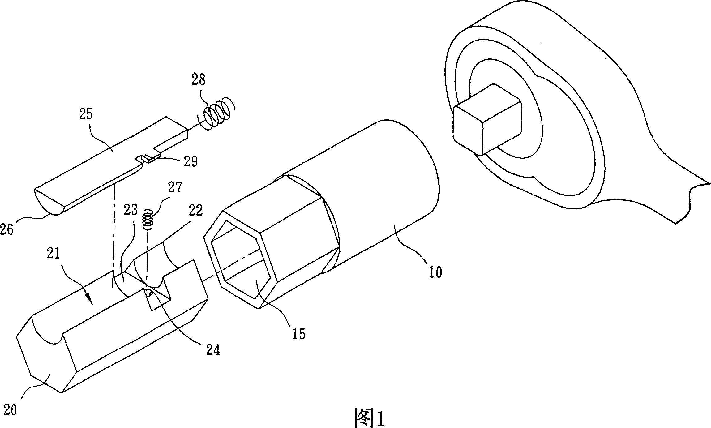 Hexagonal wrench used for treating chamfering screw