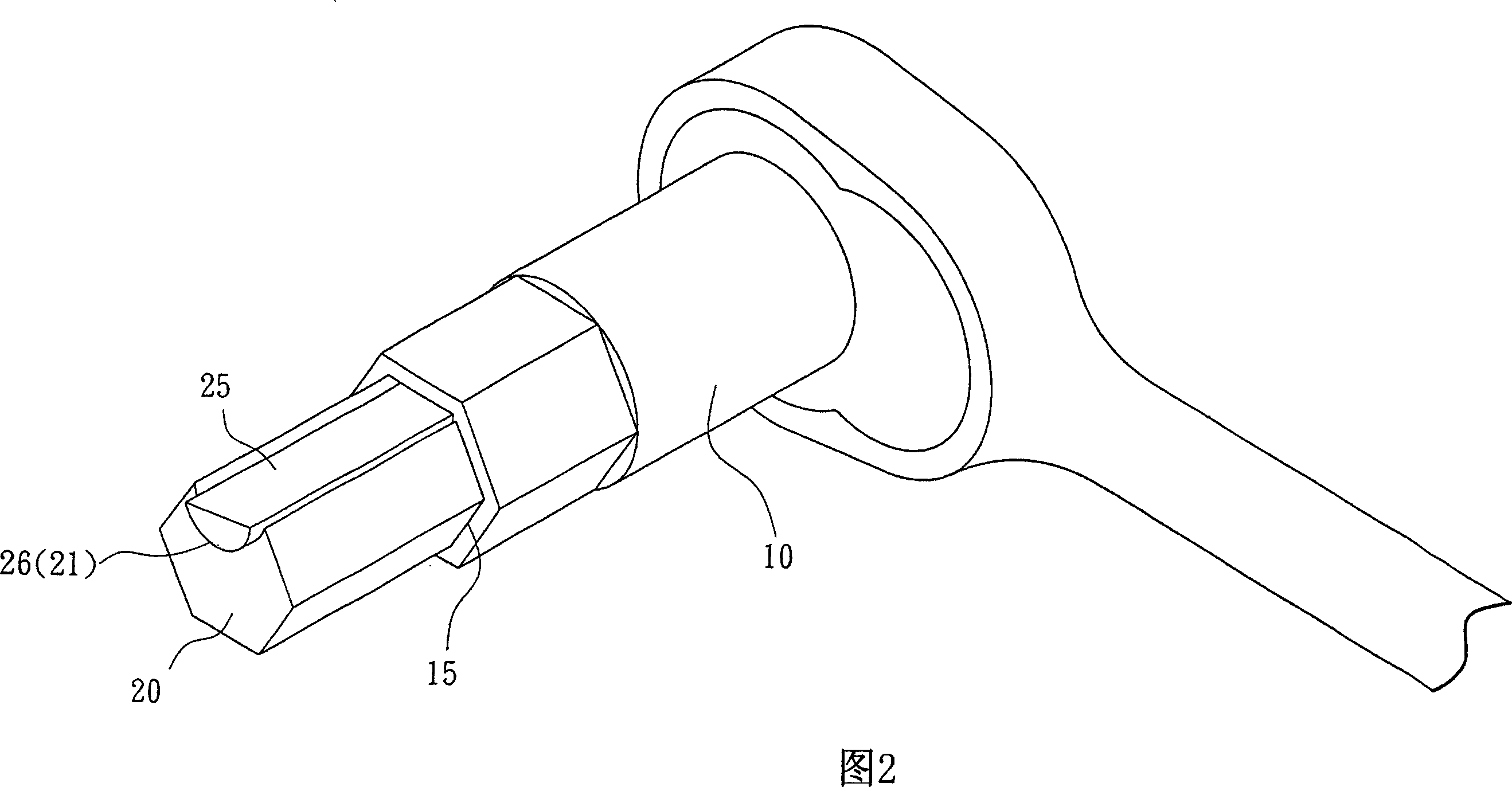 Hexagonal wrench used for treating chamfering screw