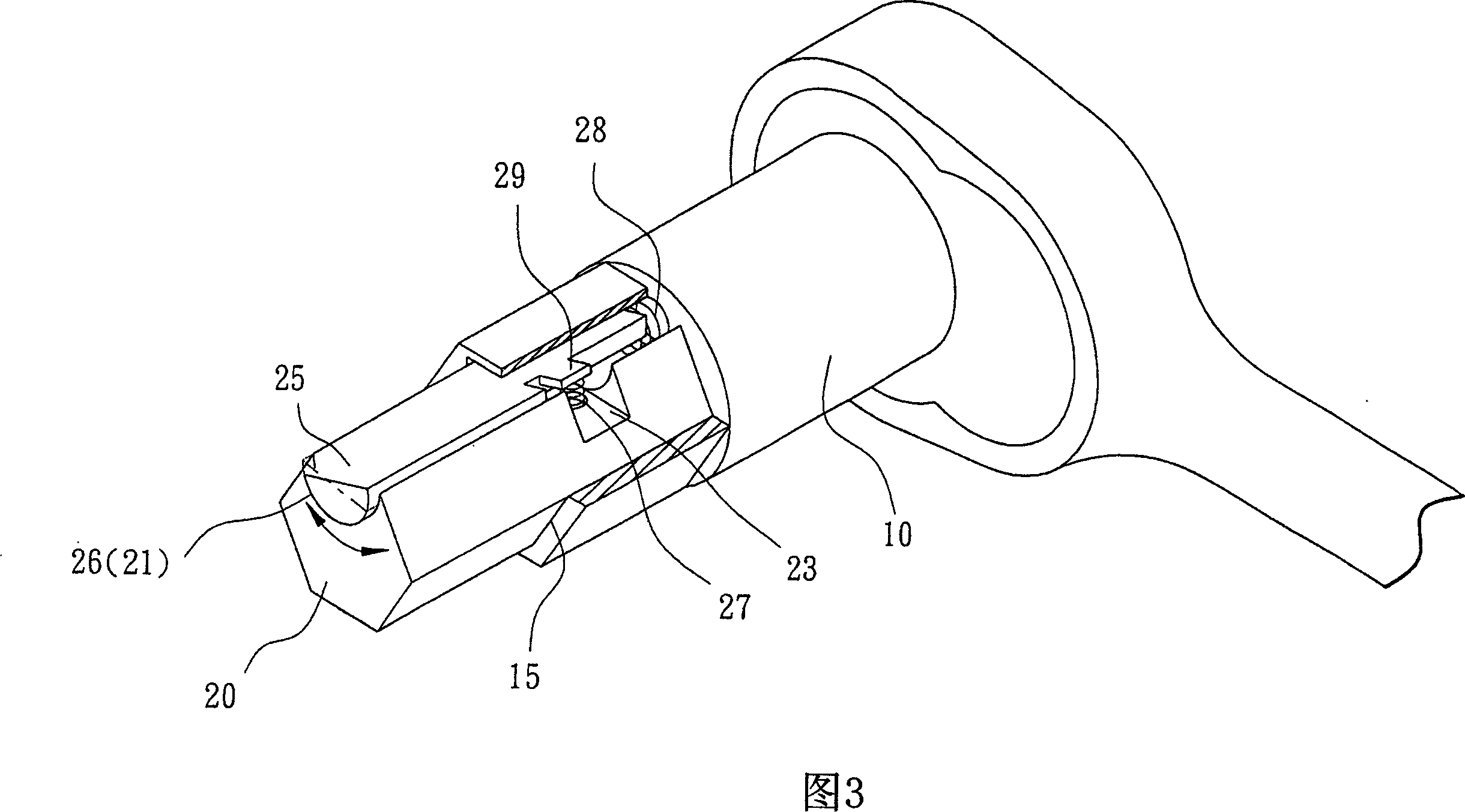 Hexagonal wrench used for treating chamfering screw