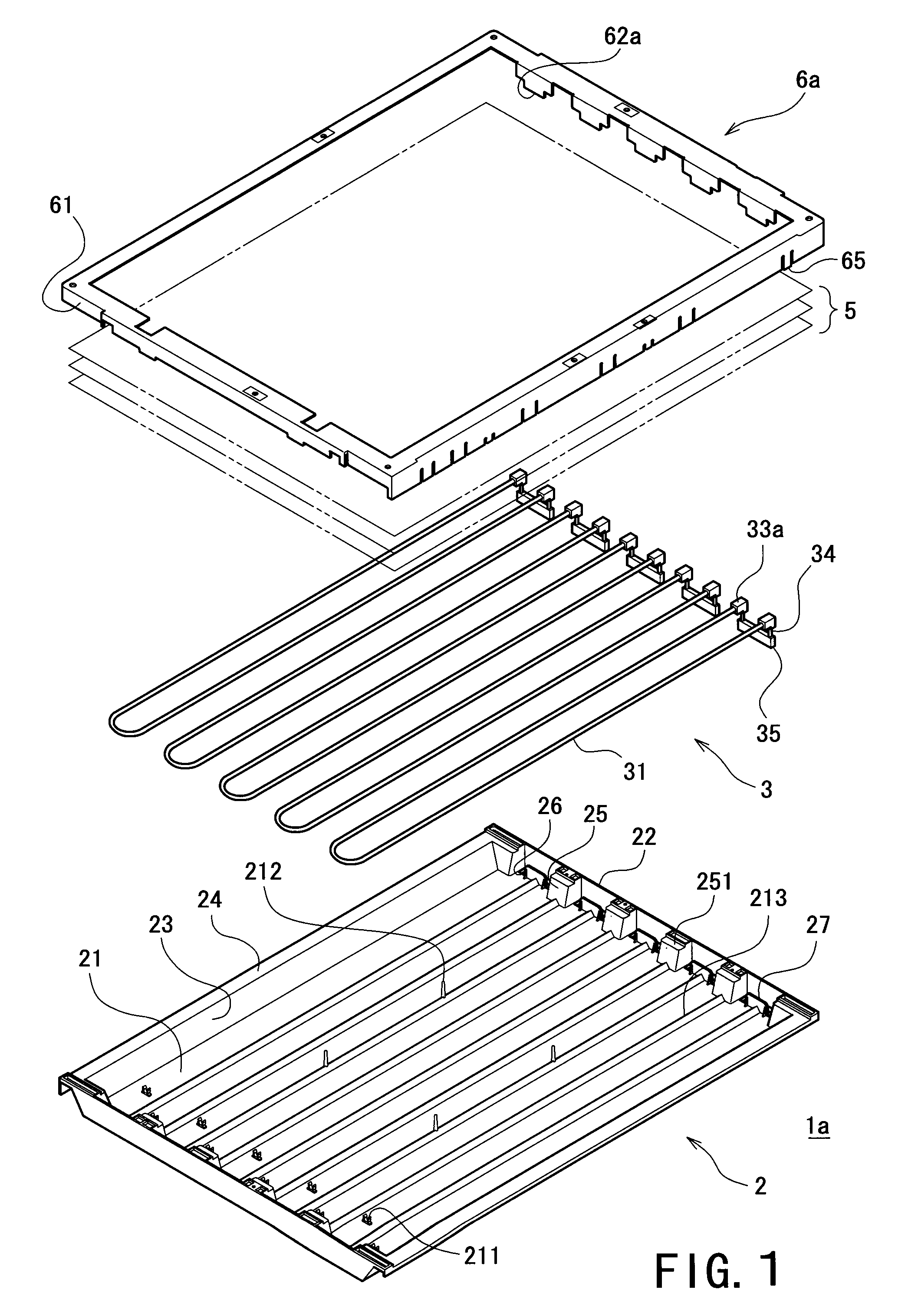 Support Structure for a Light Source, a Backlight Unit for a Display Device Having the Support Structure, and a Display Device