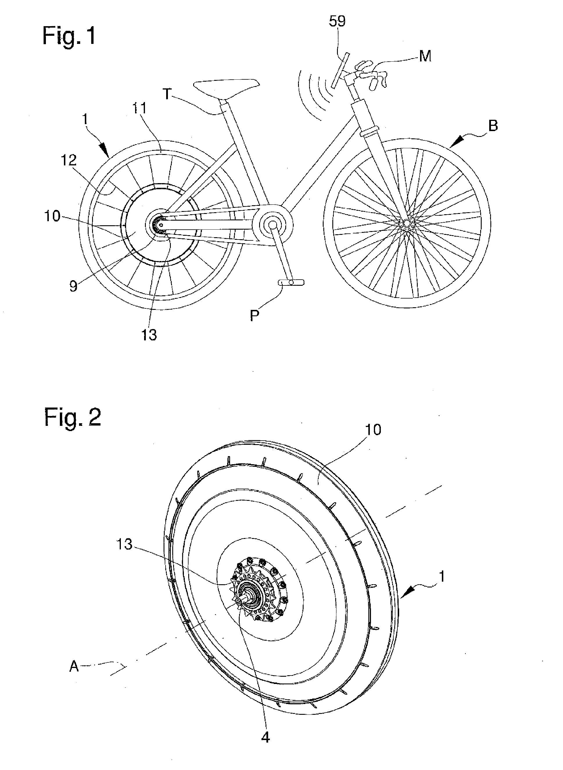 Wheel for pedal-assisted bikes