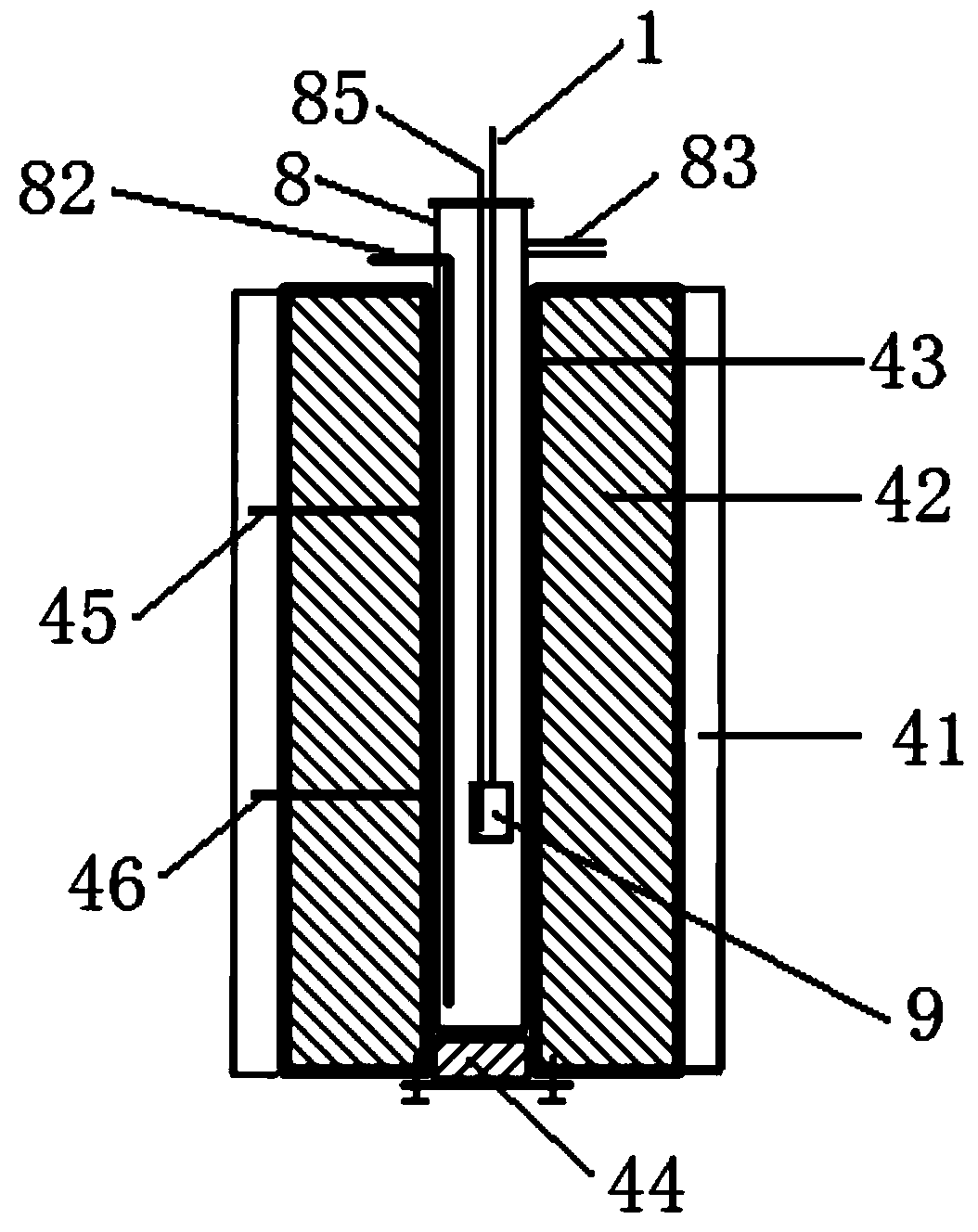 Gram-grade material thermo-gravimetry and gas production property research experimental apparatus