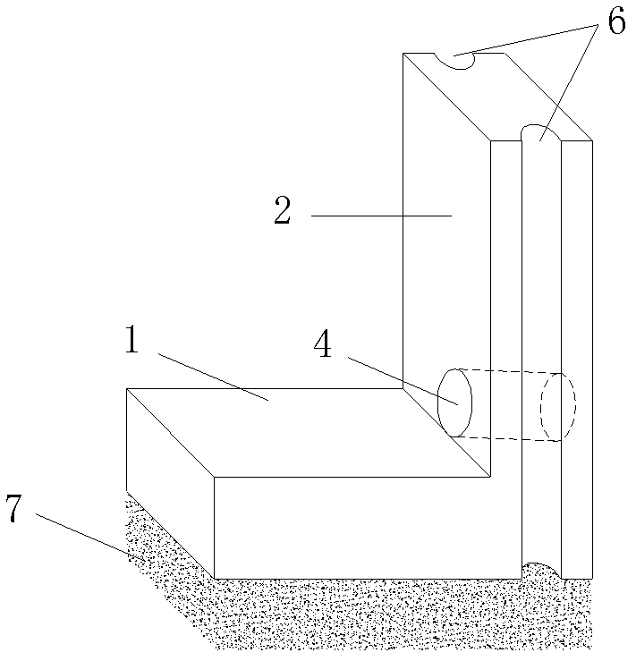 Prefabricated L-shaped retaining structure