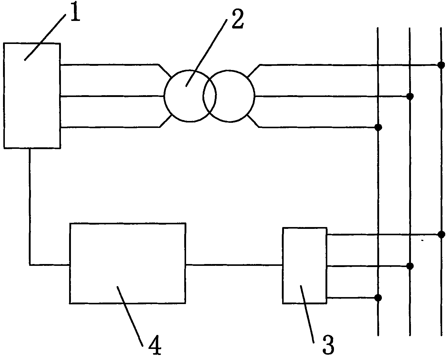 Dynamic reactive power compensation device of line thyristor switching capacitor