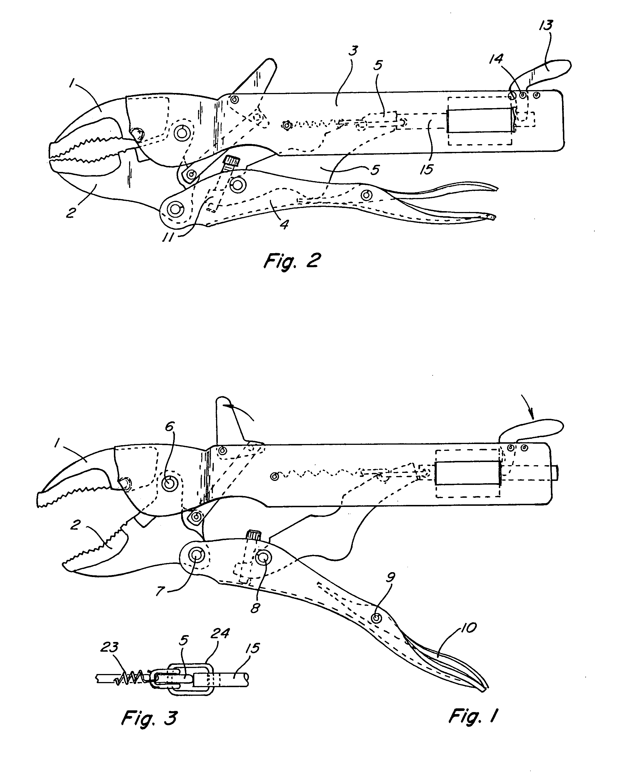 Automatic sizing one-handed locking pliers