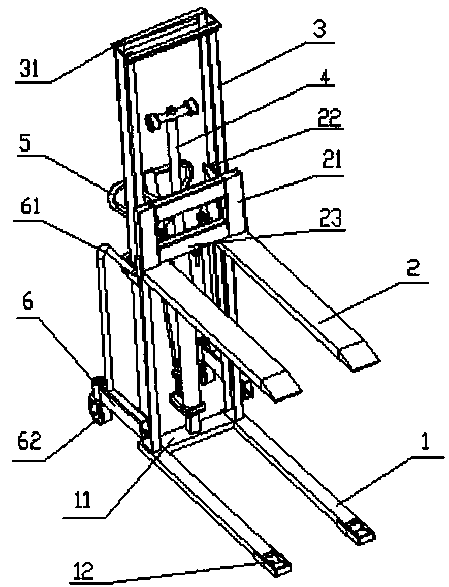 Hand cart for construction object-carrying ascending operation