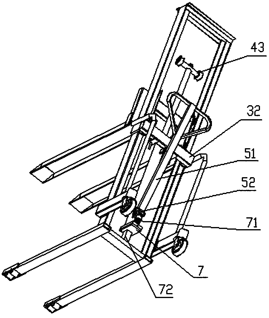 Hand cart for construction object-carrying ascending operation
