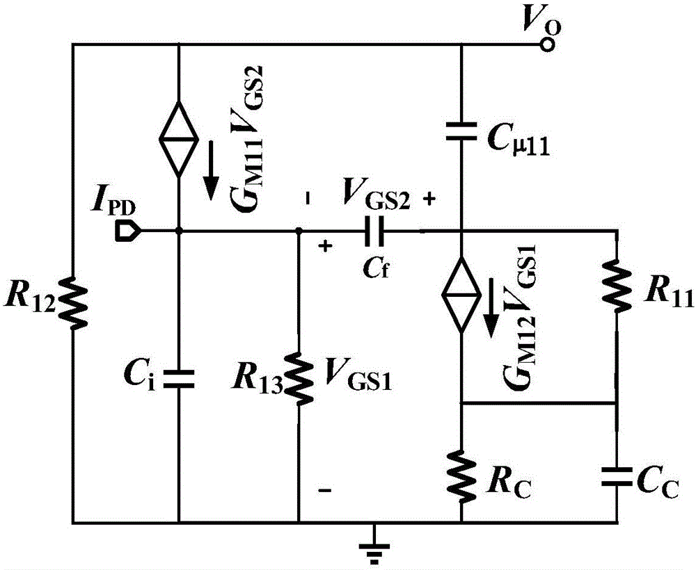 Analog front-end circuit for fully-differential optical receiver based on adjustable common-emitter common-base structure