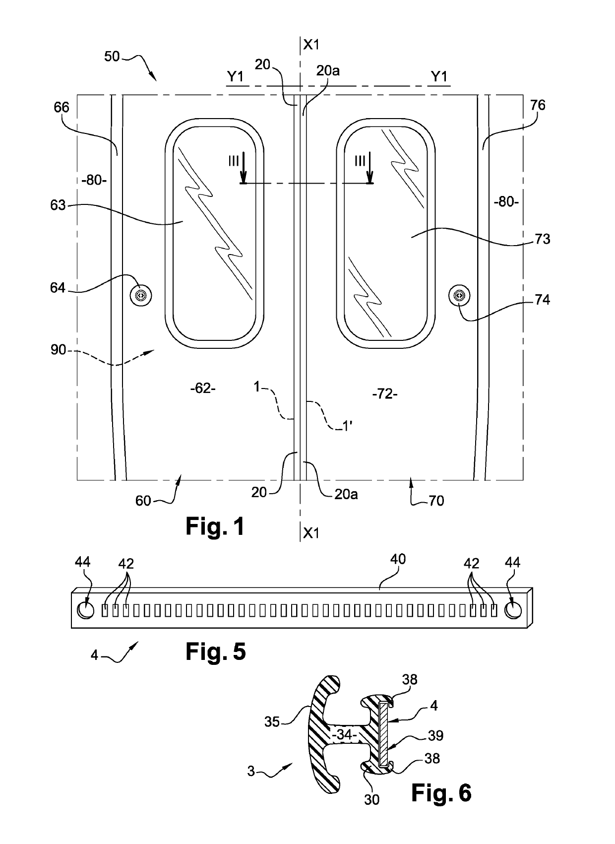 Signaling assembly for a door leaf, door and corresponding transport vehicle