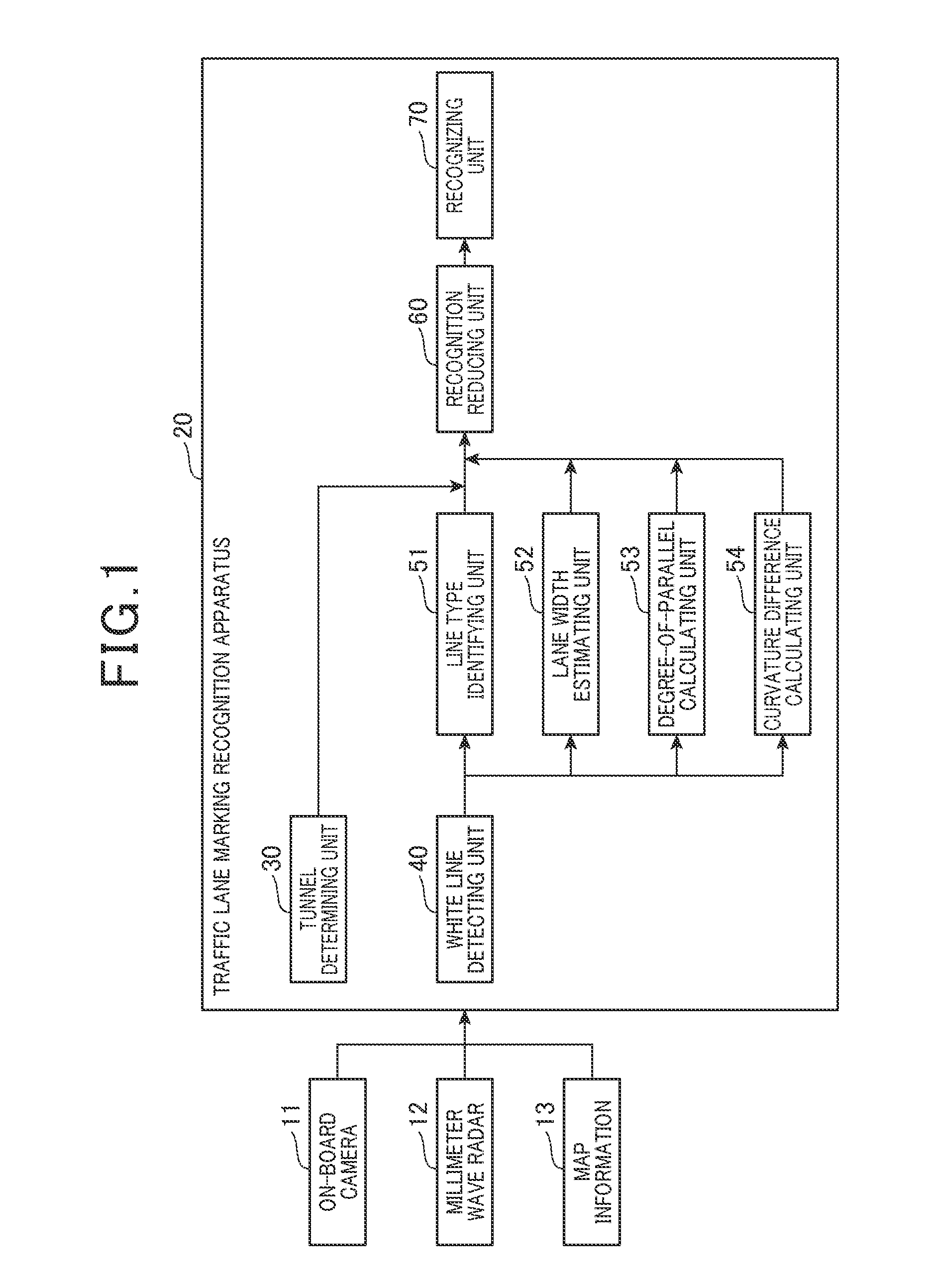 Traffic lane marking recognition apparatus and traffic lane marking recognition program