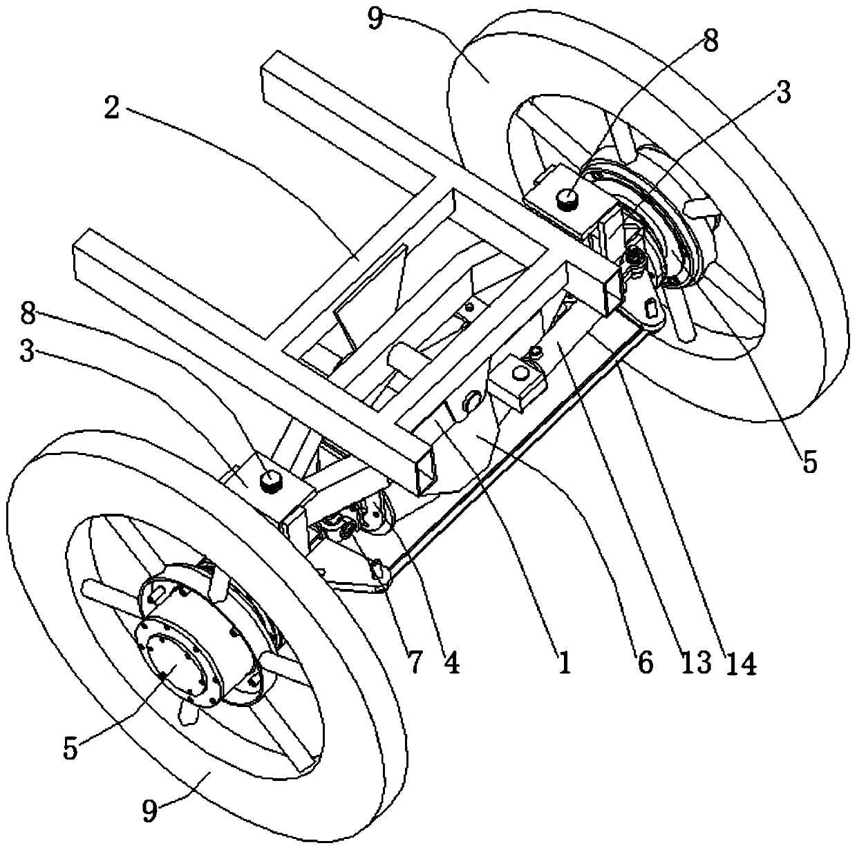 Floating device of paddy field operation equipment driving system