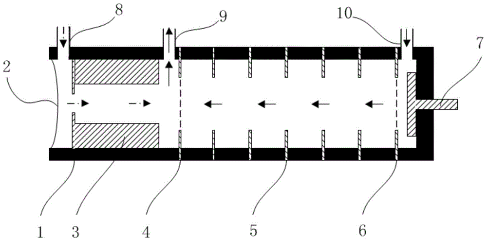 A pulsed ion trap transfer tube with carrier gas and transfer gas