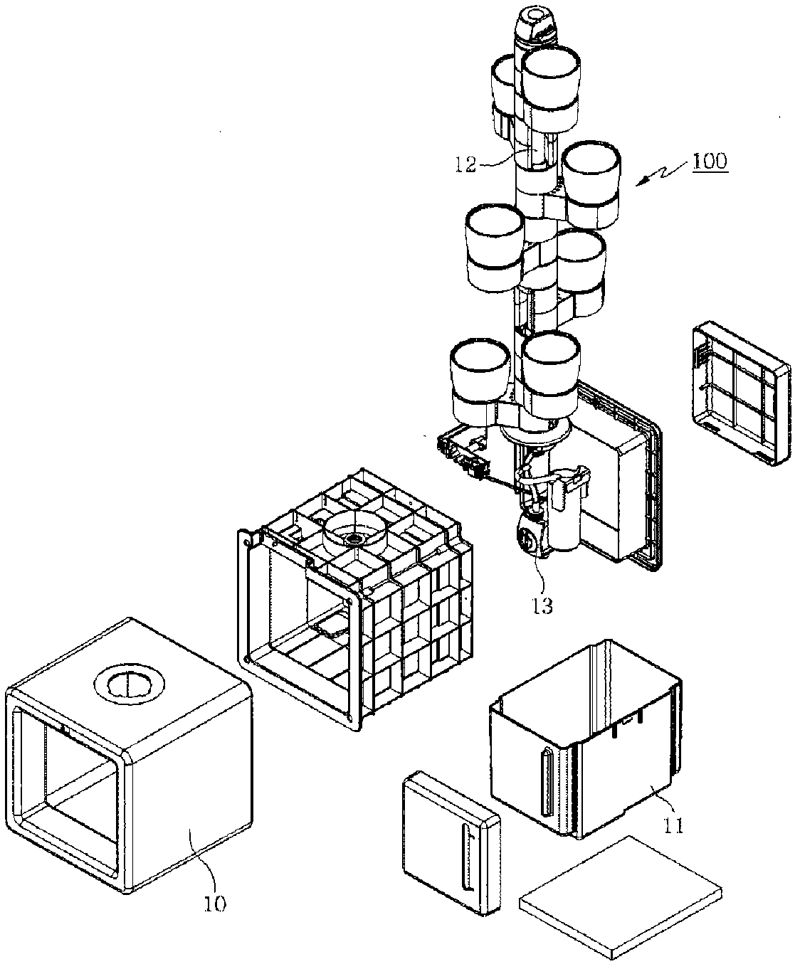 Water storage unit having a multilayer structure allowing plant cultivation