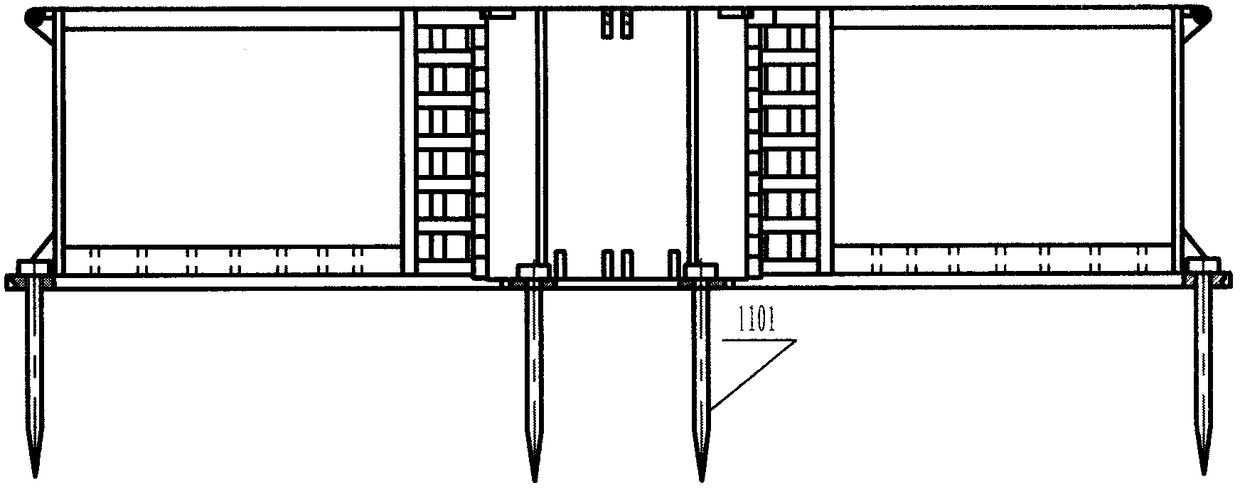 Four-beam steel structure tower crane foundation provided with counterweights and capable of being folded and moving quickly