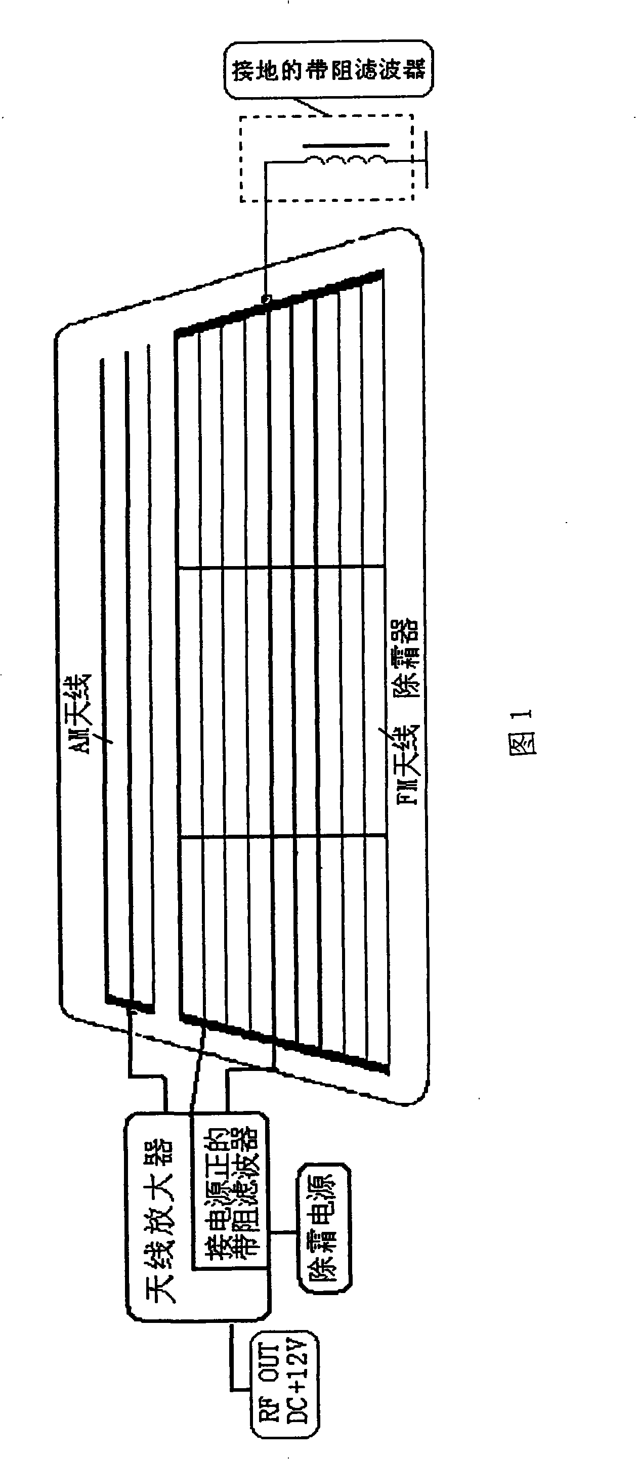 Printing antenna system of vehicle rear window glass