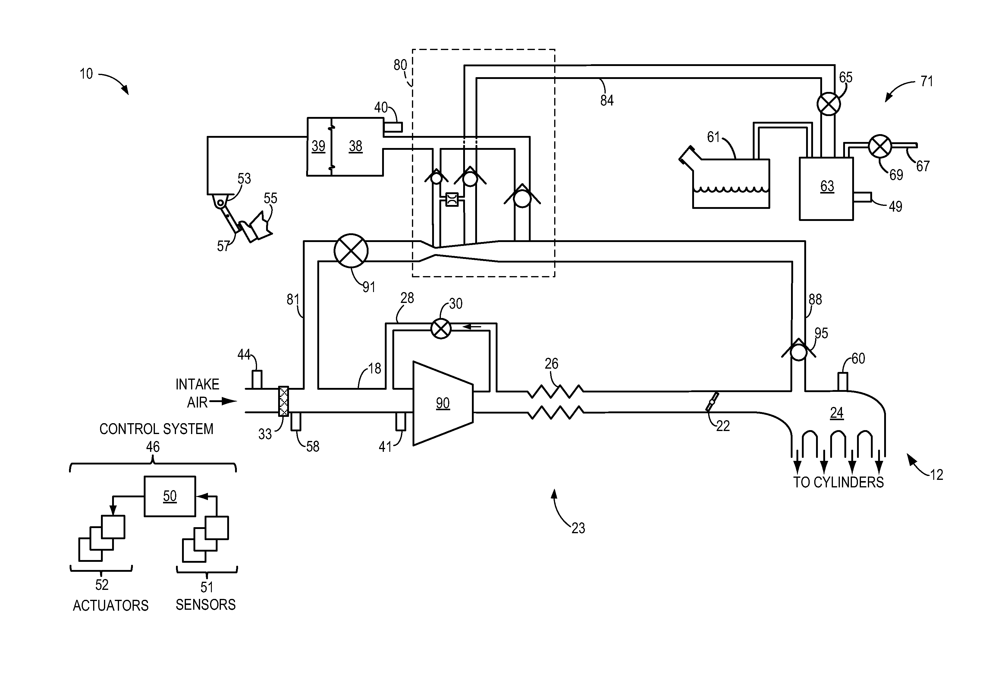 Multiple tap aspirator with leak passage