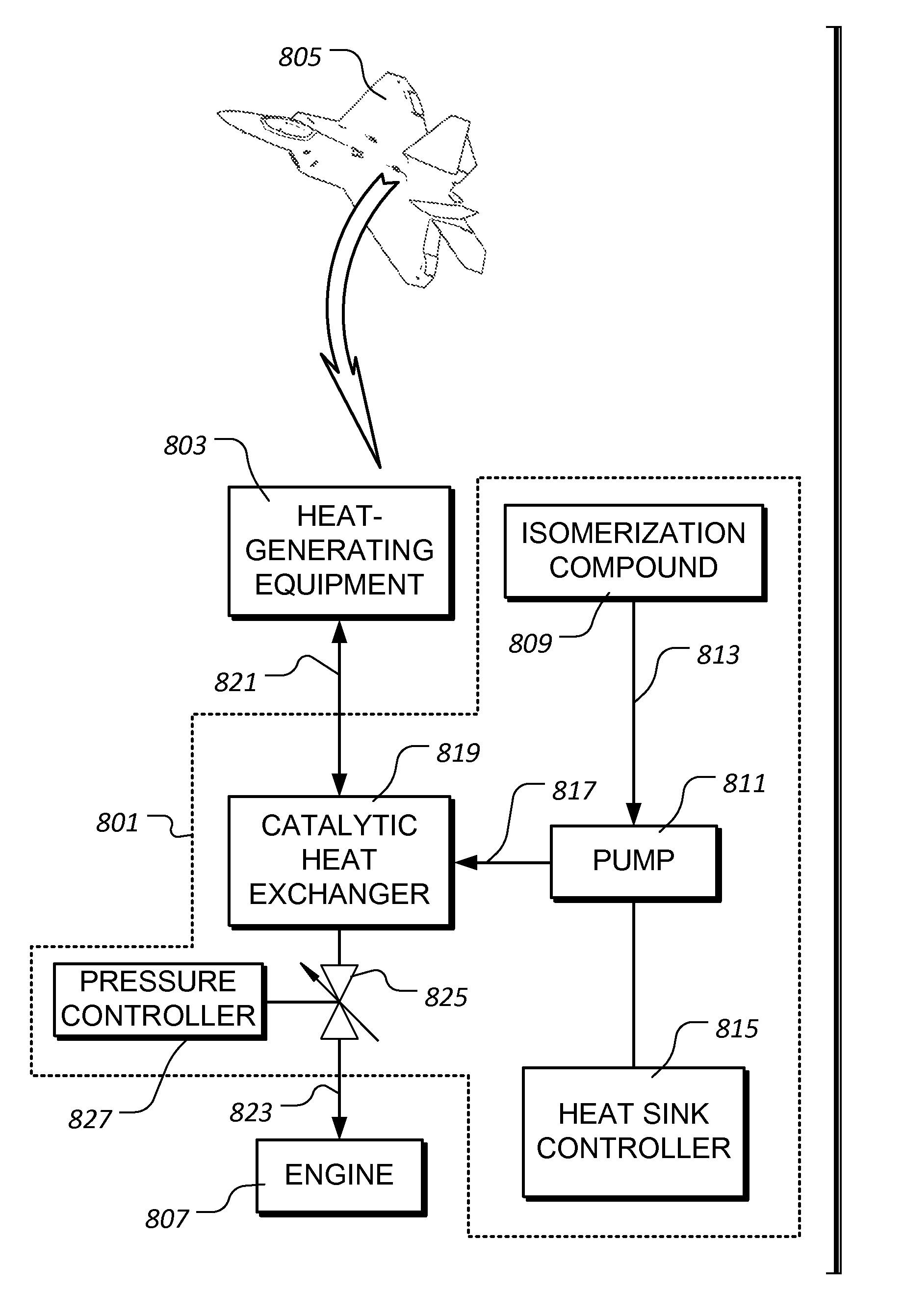 System and method for rejecting heat from equipment via endothermic isomerization